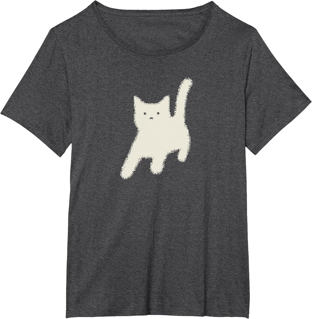 Y2k Cat Scary Back Tomcat 90s 80s 2000s Grunge Emo Scared T-Shirt - Dark Heather Grey