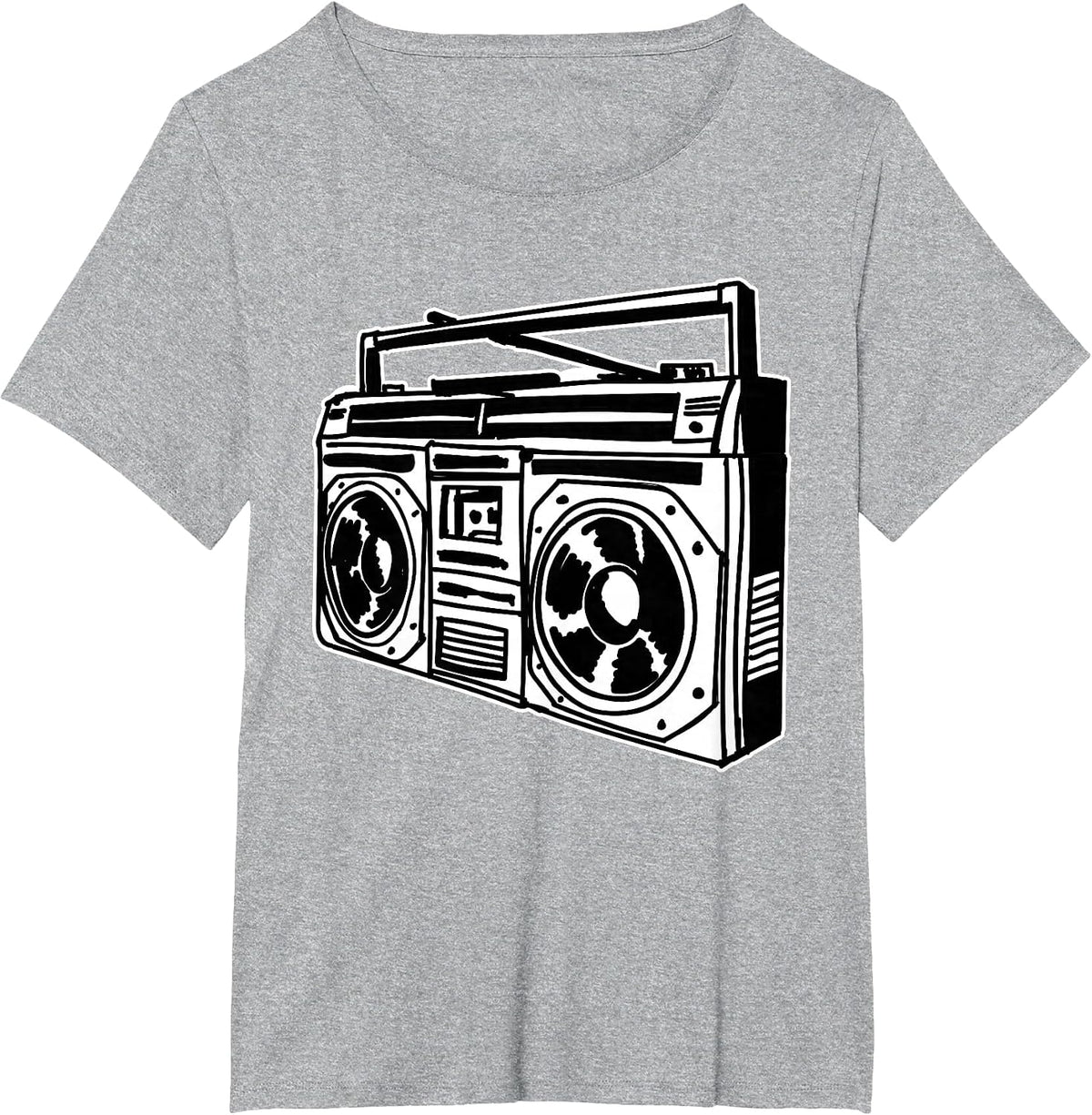 Ghetto Blaster 80's 90's Hip Hip Rap T-Shirt - Heather Grey