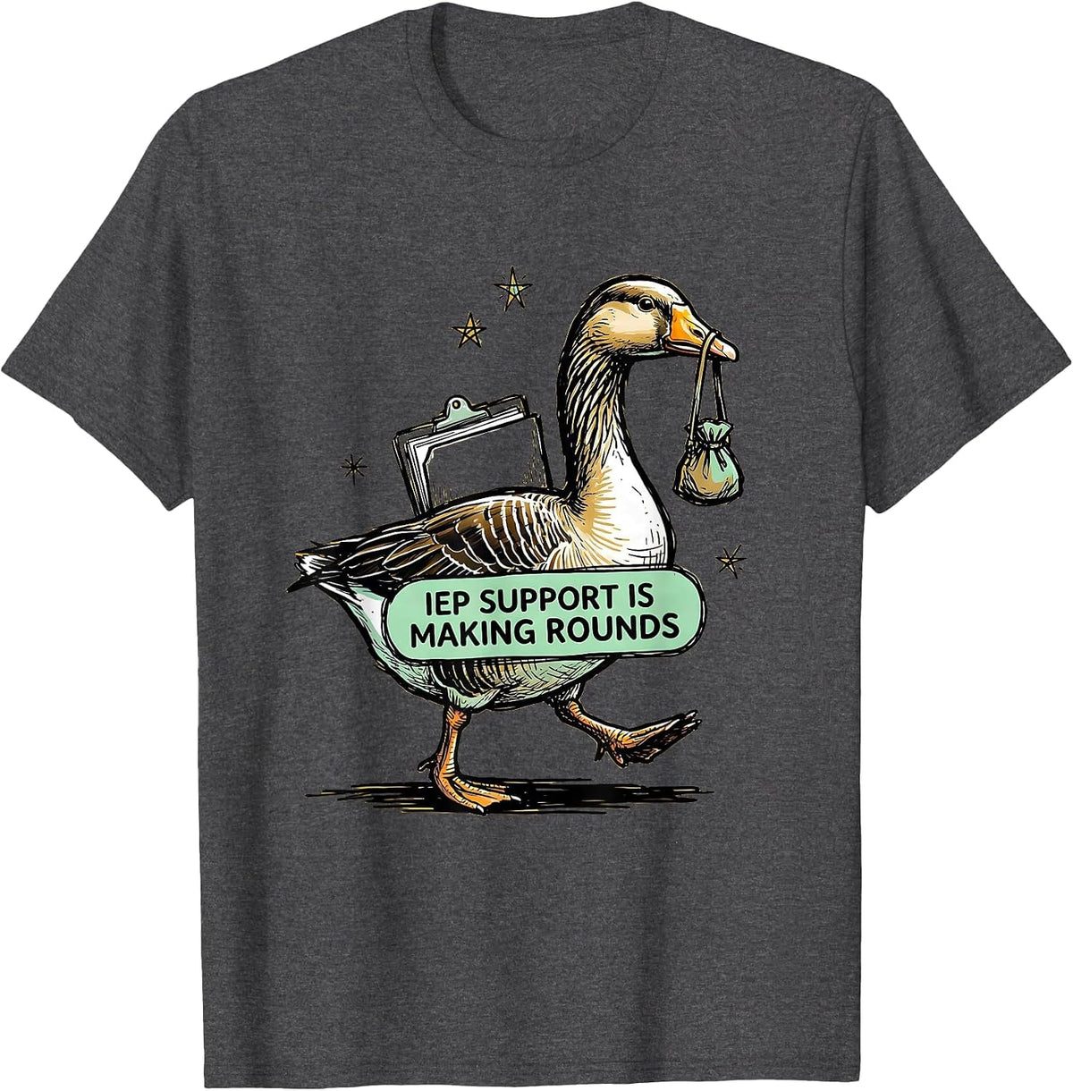 Men's IEP Support Is Making Rounds Funny Special Education Teacher T-Shirt - Dark Heather Grey