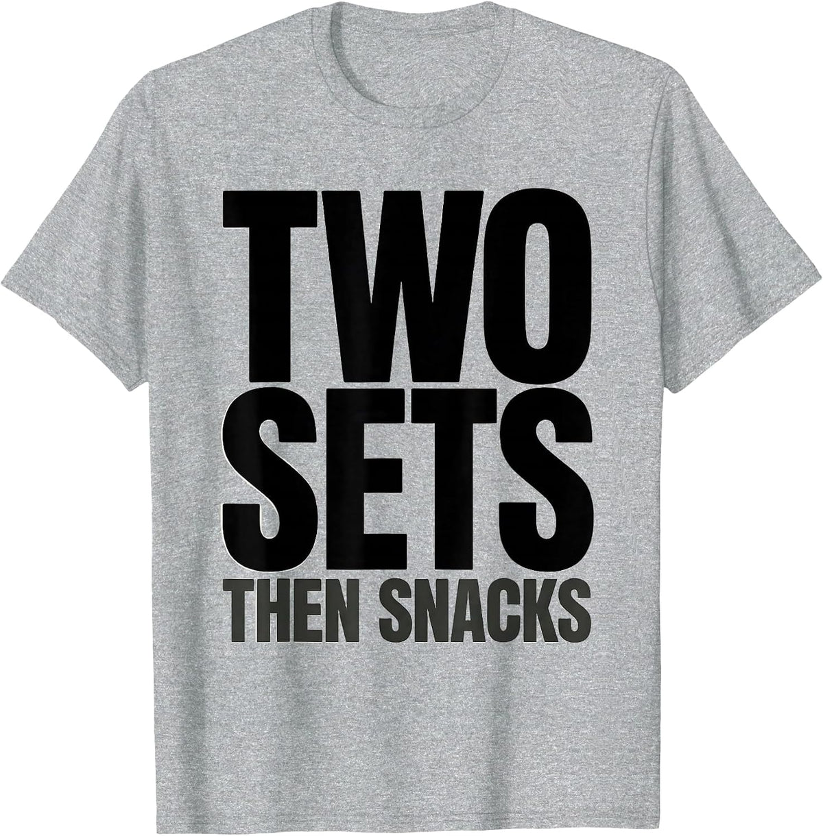 Men's Two Sets Then Snacks Funny Guinea Pig Weightlifting Gym Meme T-Shirt - Heather Grey