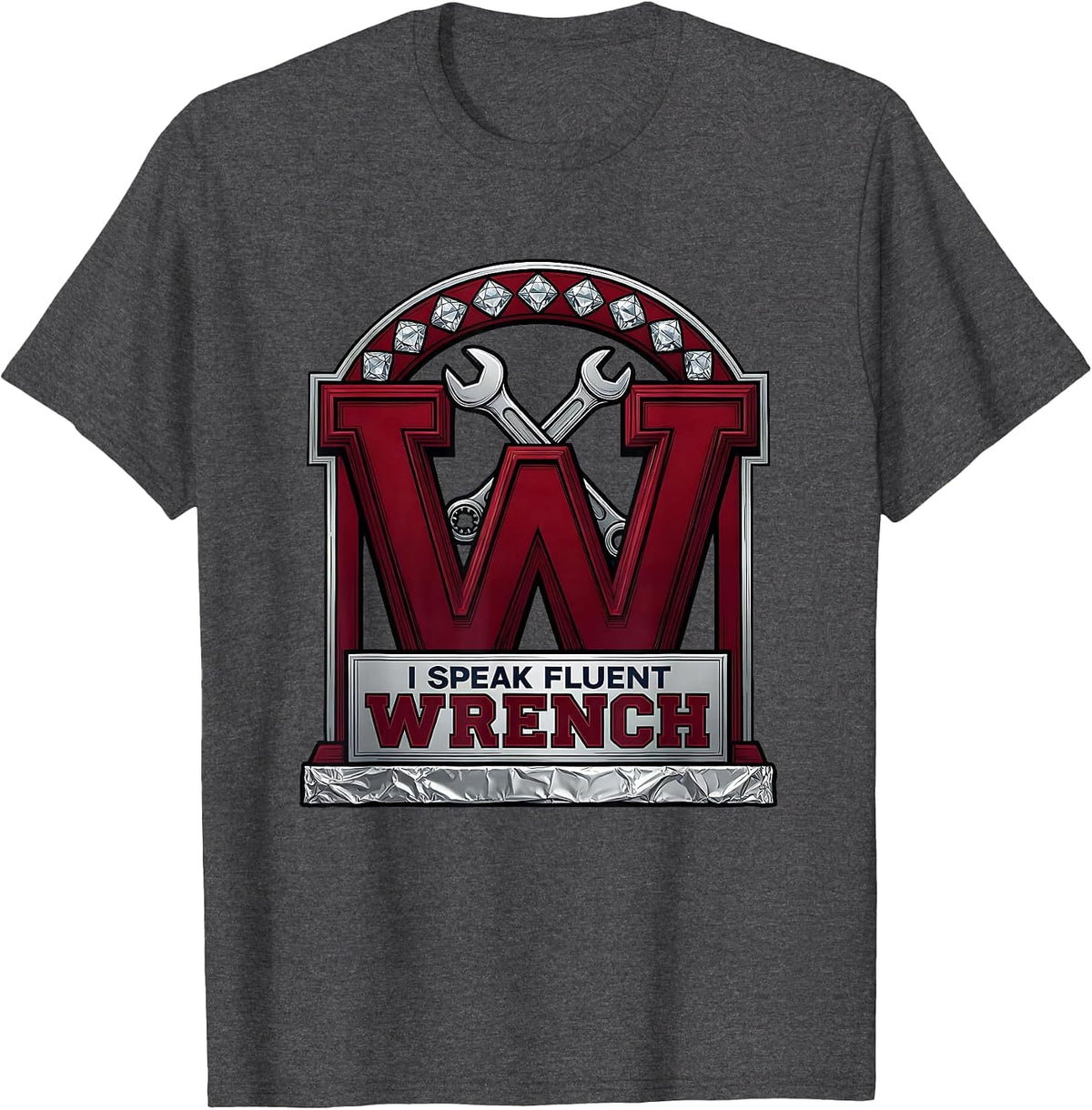 I Speak Fluent Wrench Mechanic Design T-Shirt - Dark Heather Grey