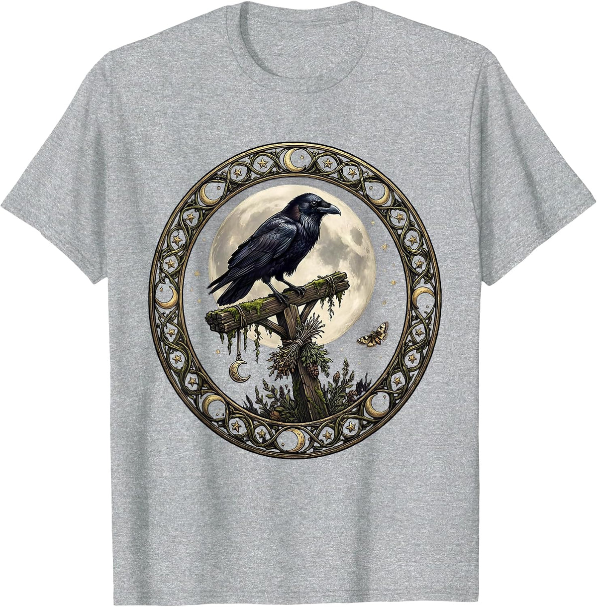 Men's 1692 They Missed One Raven on Gallows Design T-Shirt - Heather Grey