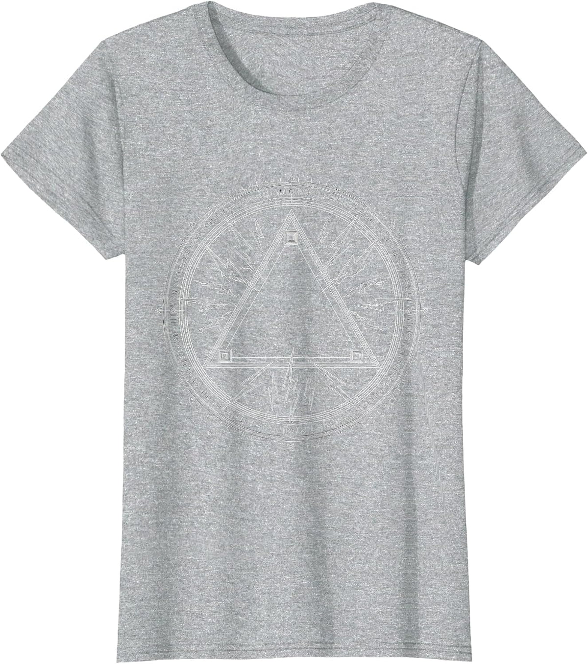 Math Teacher Pythagorean Triangle Lightning Bolt T-Shirt - Heather Grey