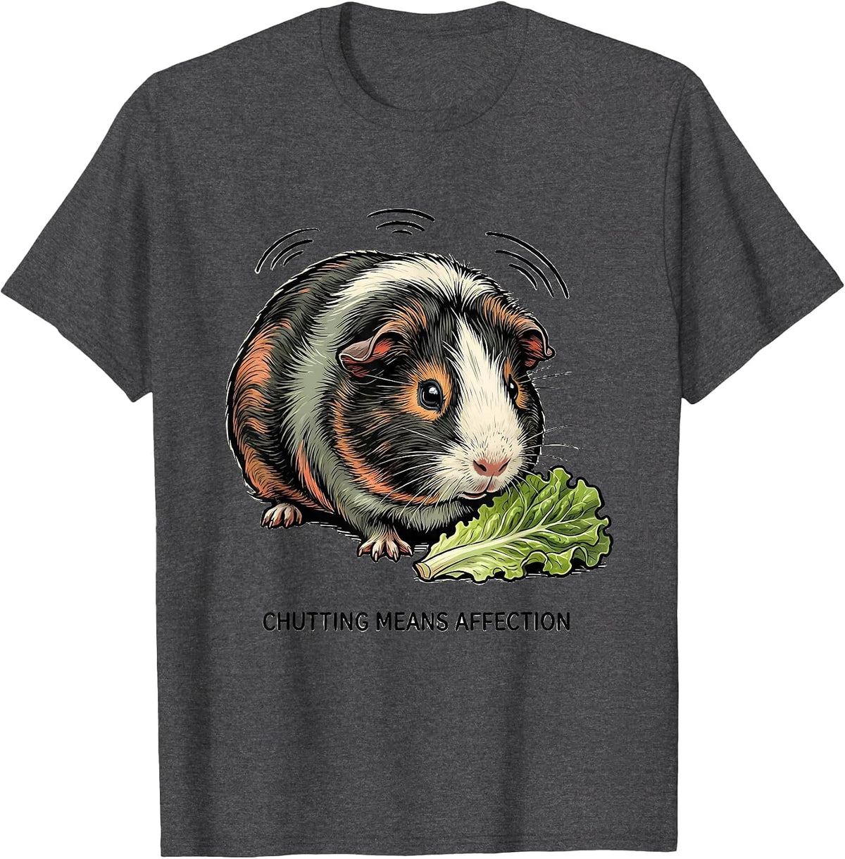 Men's Chutting Means Affection Funny Guinea Pig Lover Pet Pig T-Shirt - Dark Heather Grey
