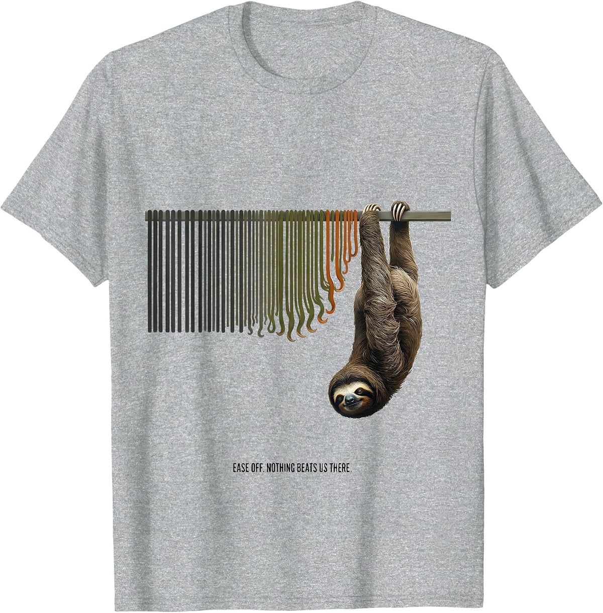 Men's Ease Off Nothing Beats Us There Funny Sloth Lover Gift T-Shirt - Heather Grey