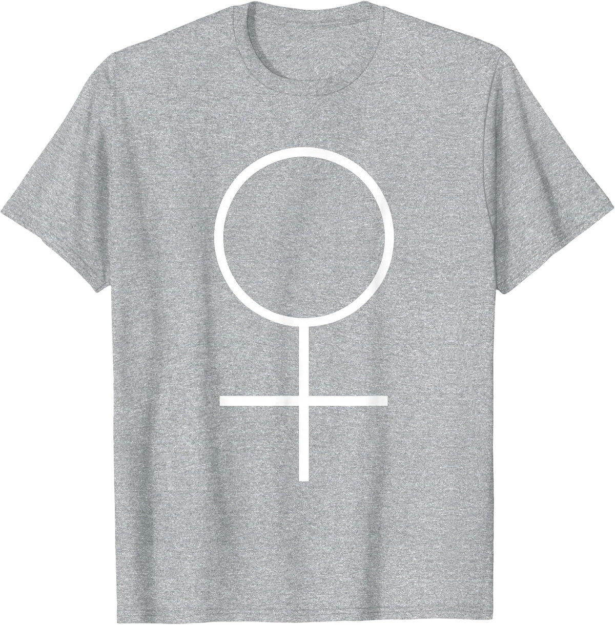 Planet Venus Logo Astrology Symbol White T-Shirt - Heather Grey