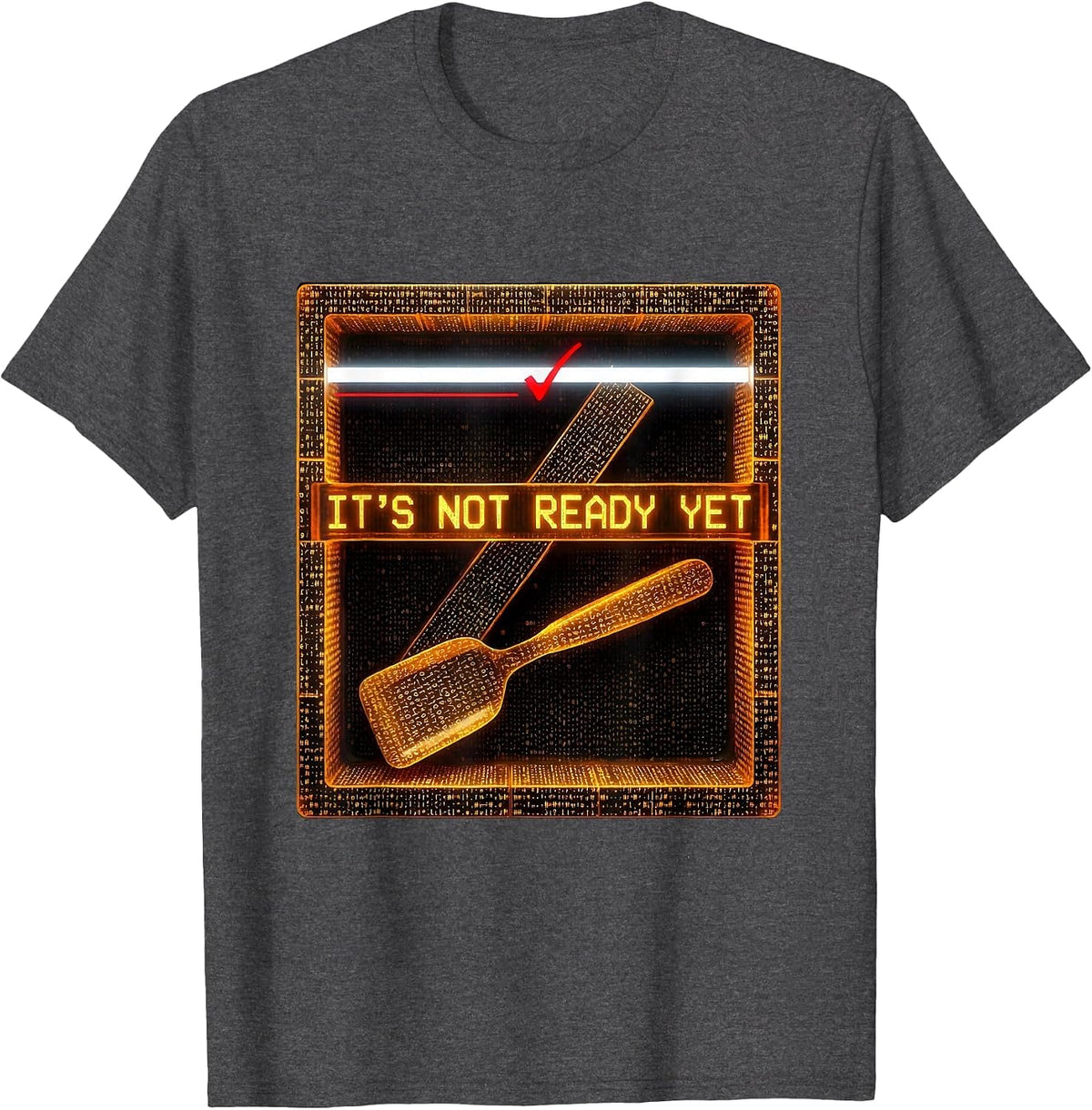 Men's It's Not Ready Yet Ascii Terminal Art Pharmacy Technician T-Shirt - Dark Heather Grey