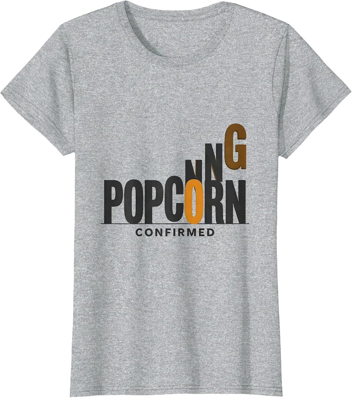 Women's Popcorning: Confirmed Funny Pig Lover Guinea Pig Humor T-Shirt - Heather Grey
