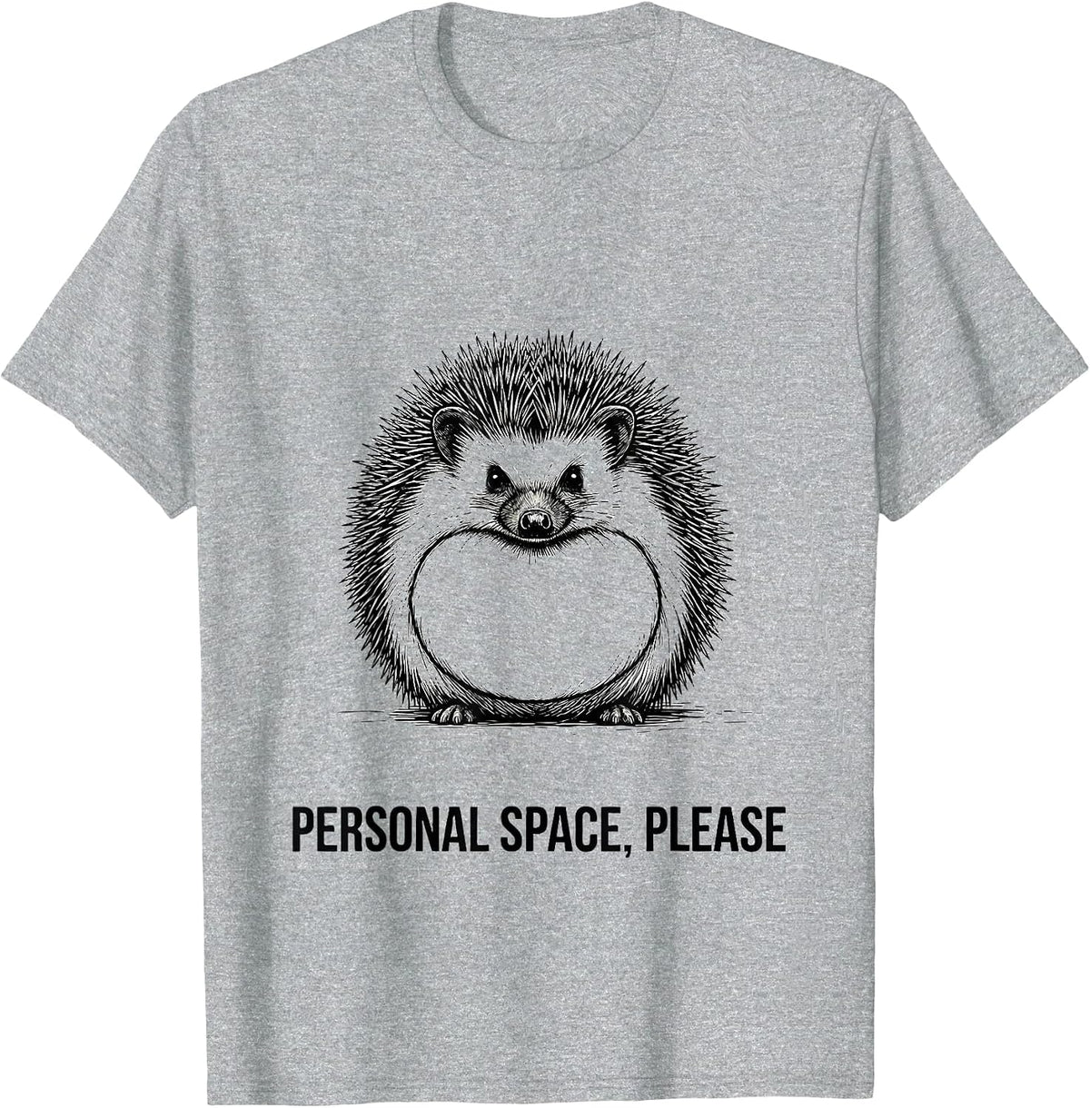 Men's Personal Space Please Funny Hedgehog Lover Gift for Kids T-Shirt - Heather Grey
