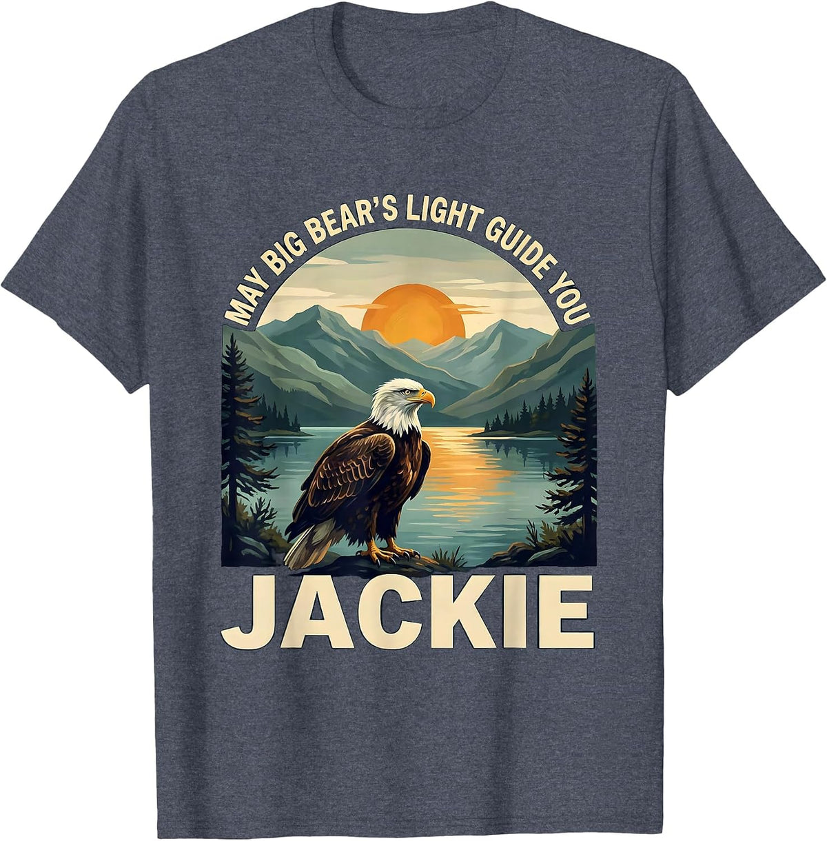 May Big Bear's Light Guide You Jackie Vintage Eagle Memorial T-Shirt - Heather Blue