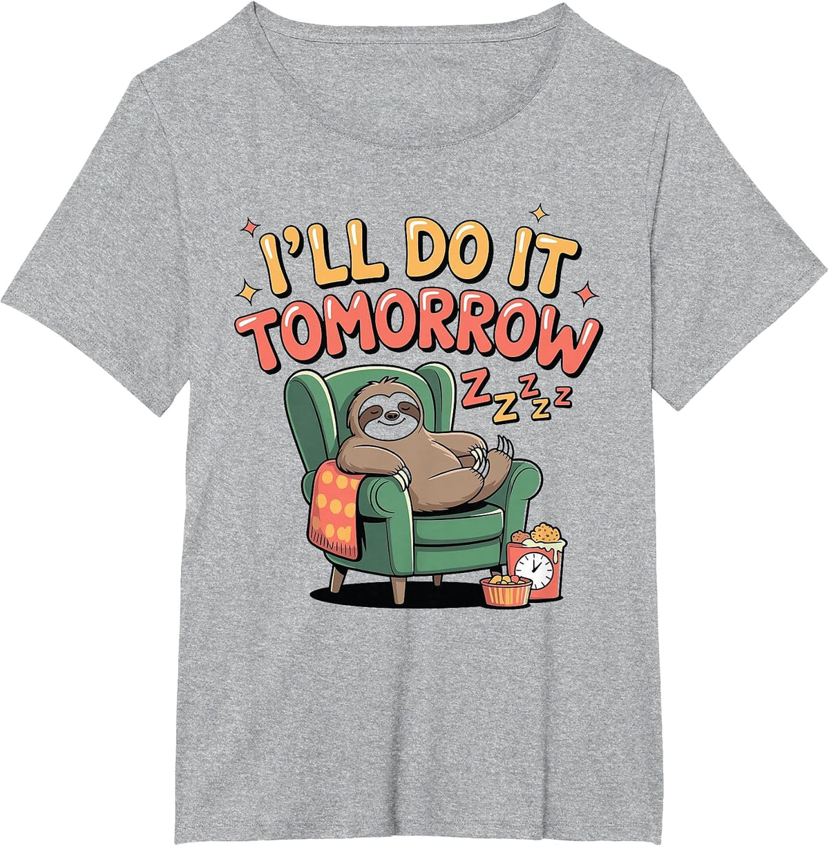 I'll Do It Tomorrow Sloth Shirt for Procrastinators T-Shirt - Heather Grey