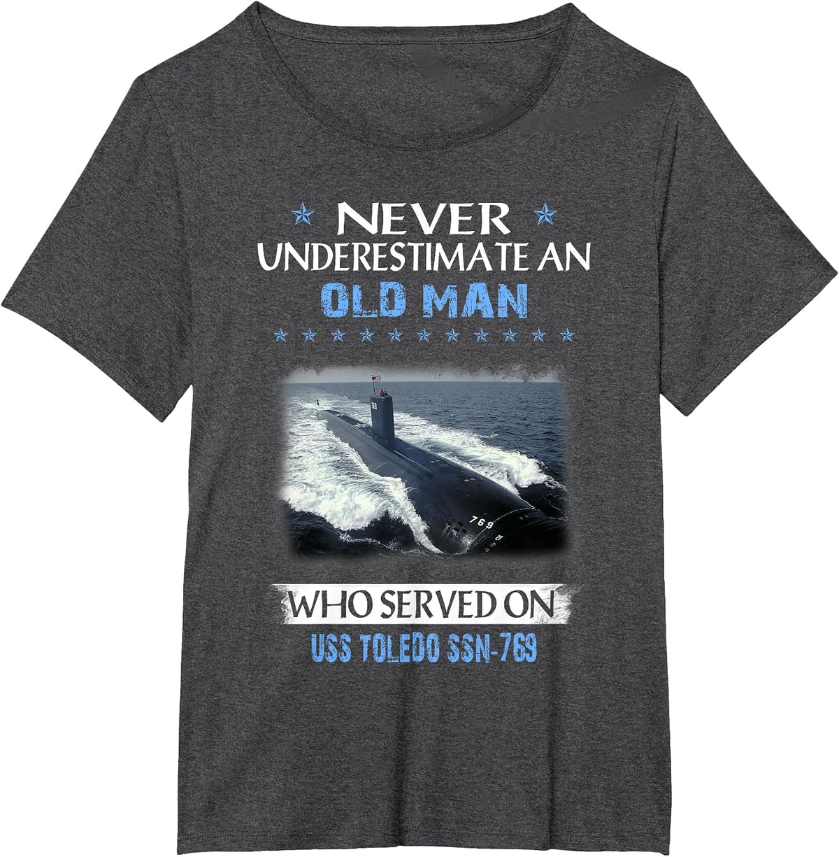 USS Toledo SSN-769 Submarine Veterans Day Father Day T-Shirt - Dark Heather Grey