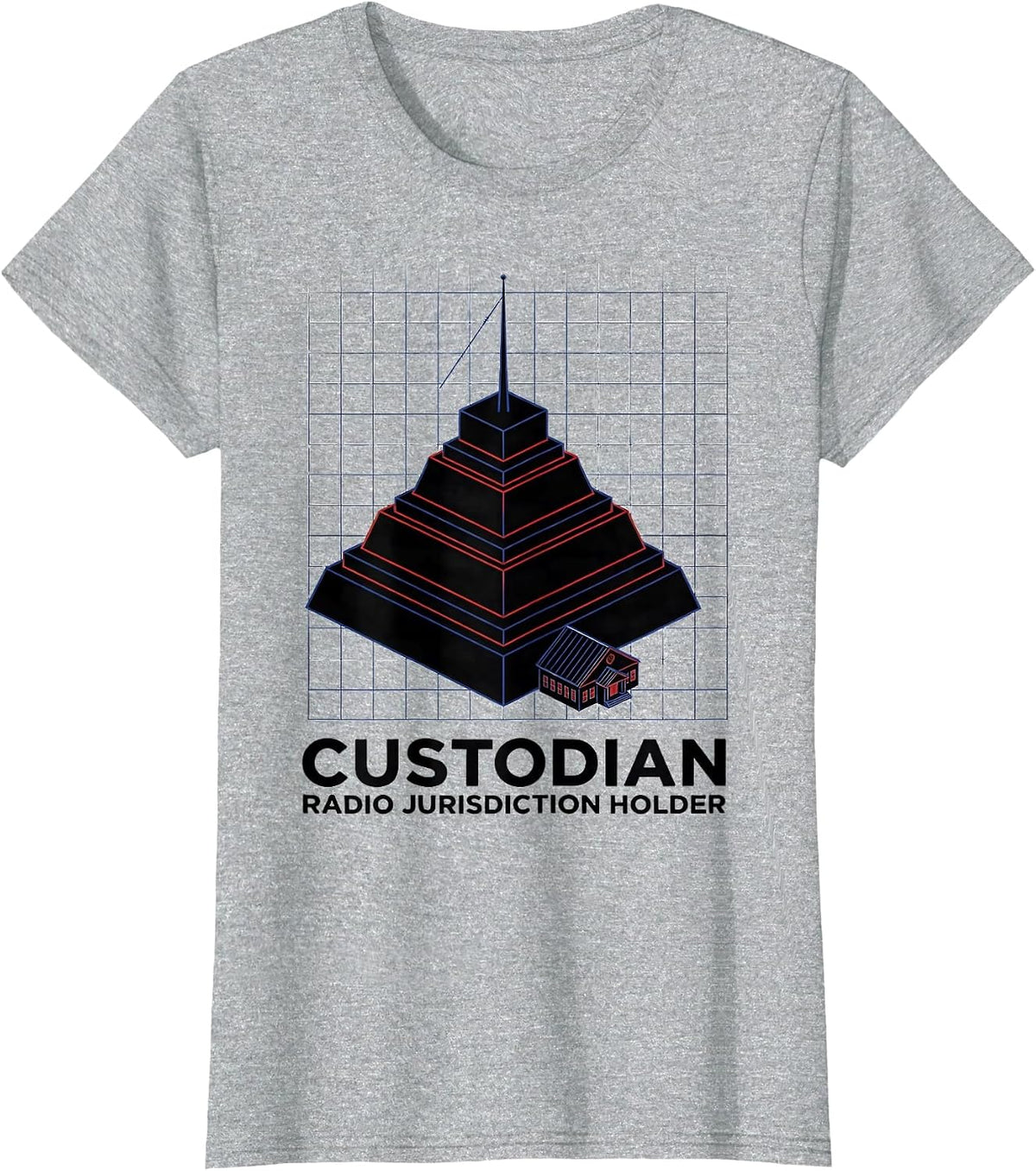 Custodian: Radio Jurisdiction Holder Funny School Custodian T-Shirt - Heather Grey