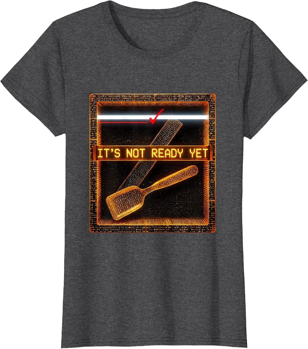 Women's It's Not Ready Yet Ascii Terminal Art Pharmacy Technician T-Shirt - Dark Heather Grey
