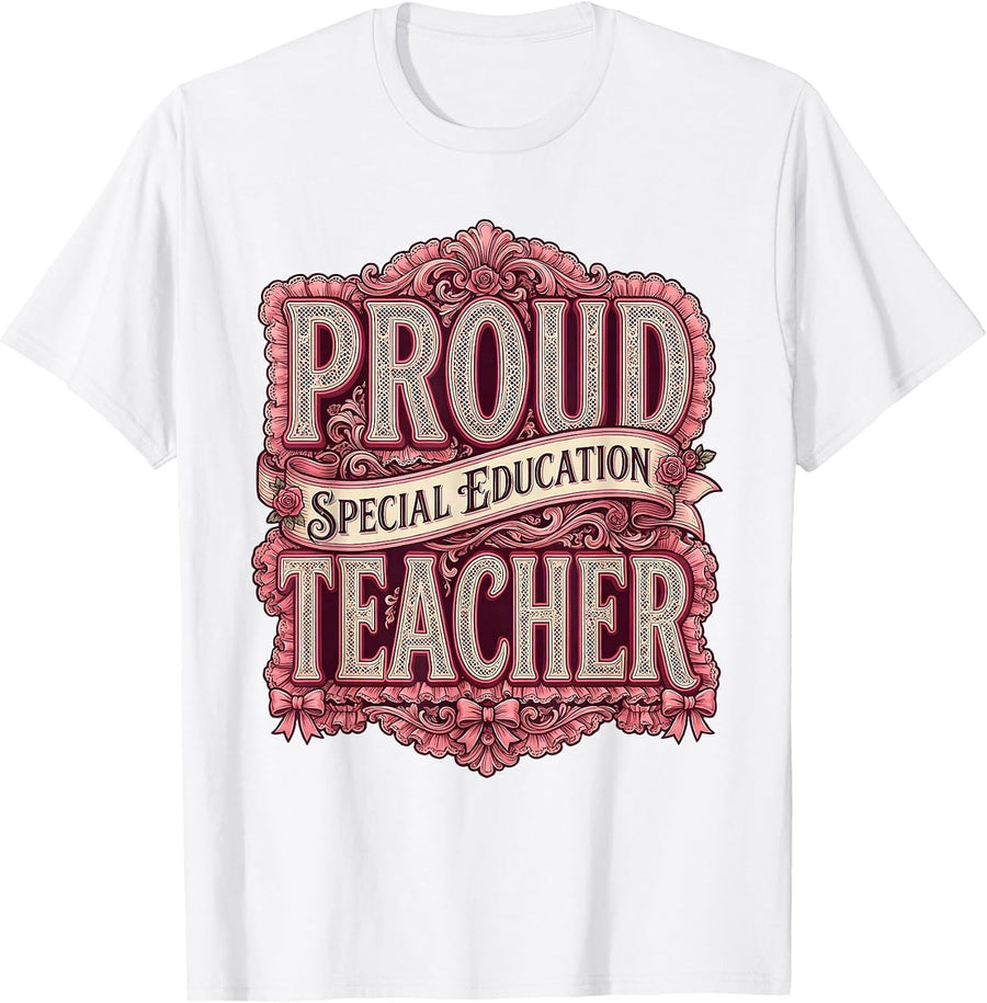 Men's Proud Special Education Teacher Graphic Design T-Shirt - White