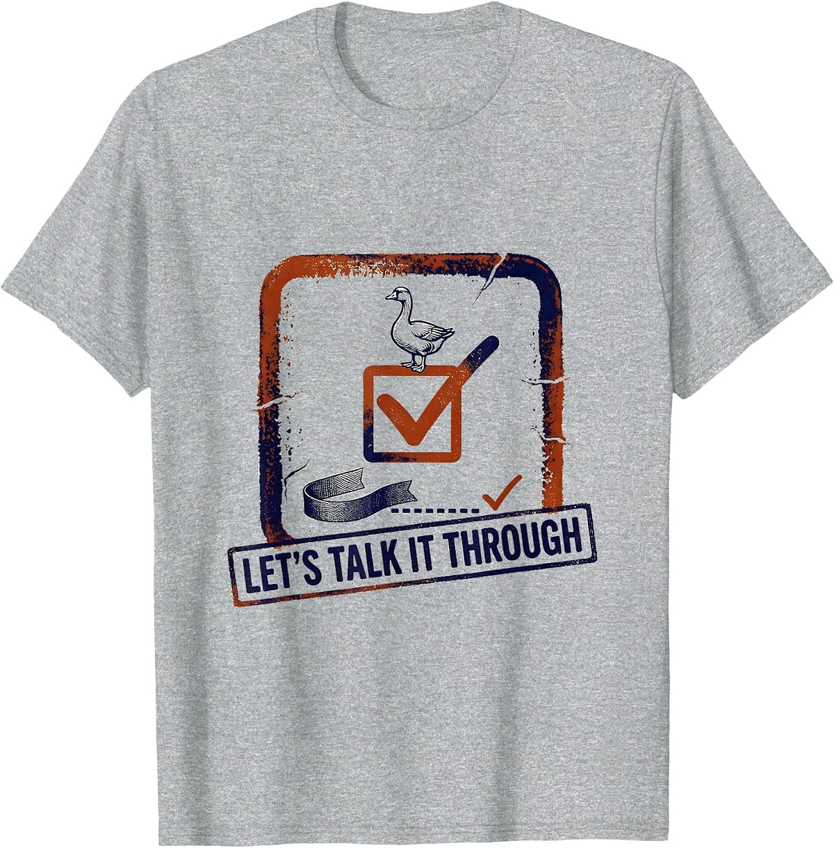 Men's Let's Talk It Through Funny Goose ABA Therapist Therapy T-Shirt - Heather Grey