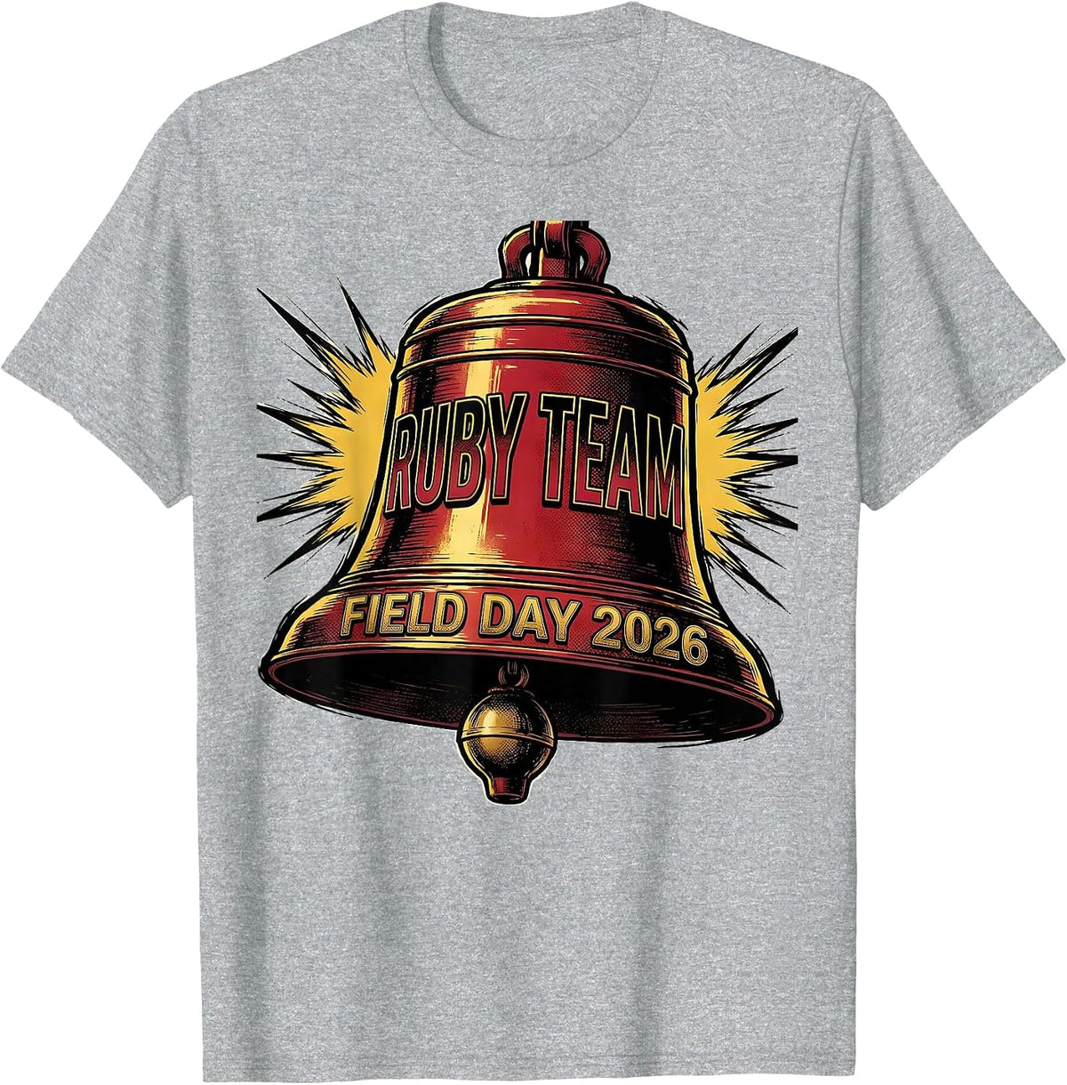 Men's Ruby Team Field Day 2026 Comic Book Teacher Kids T-Shirt - Heather Grey