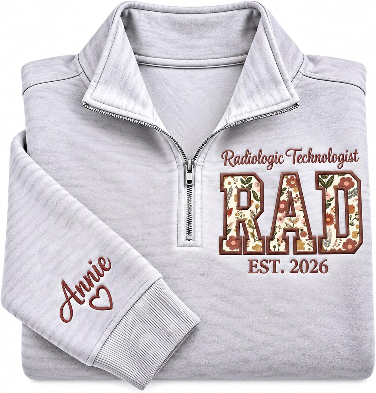 Custom Embroidered Profession Quarter Zip Sweatshirt, Personalized Workwear for Office, Clinic, Professional Gifts -