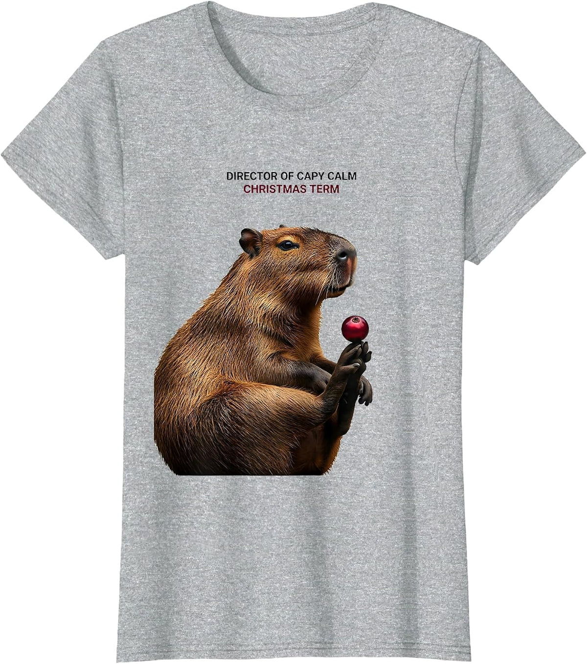 Director Of Capy Calm Christmas Term Funny Capybara Animal T-Shirt - Heather Grey