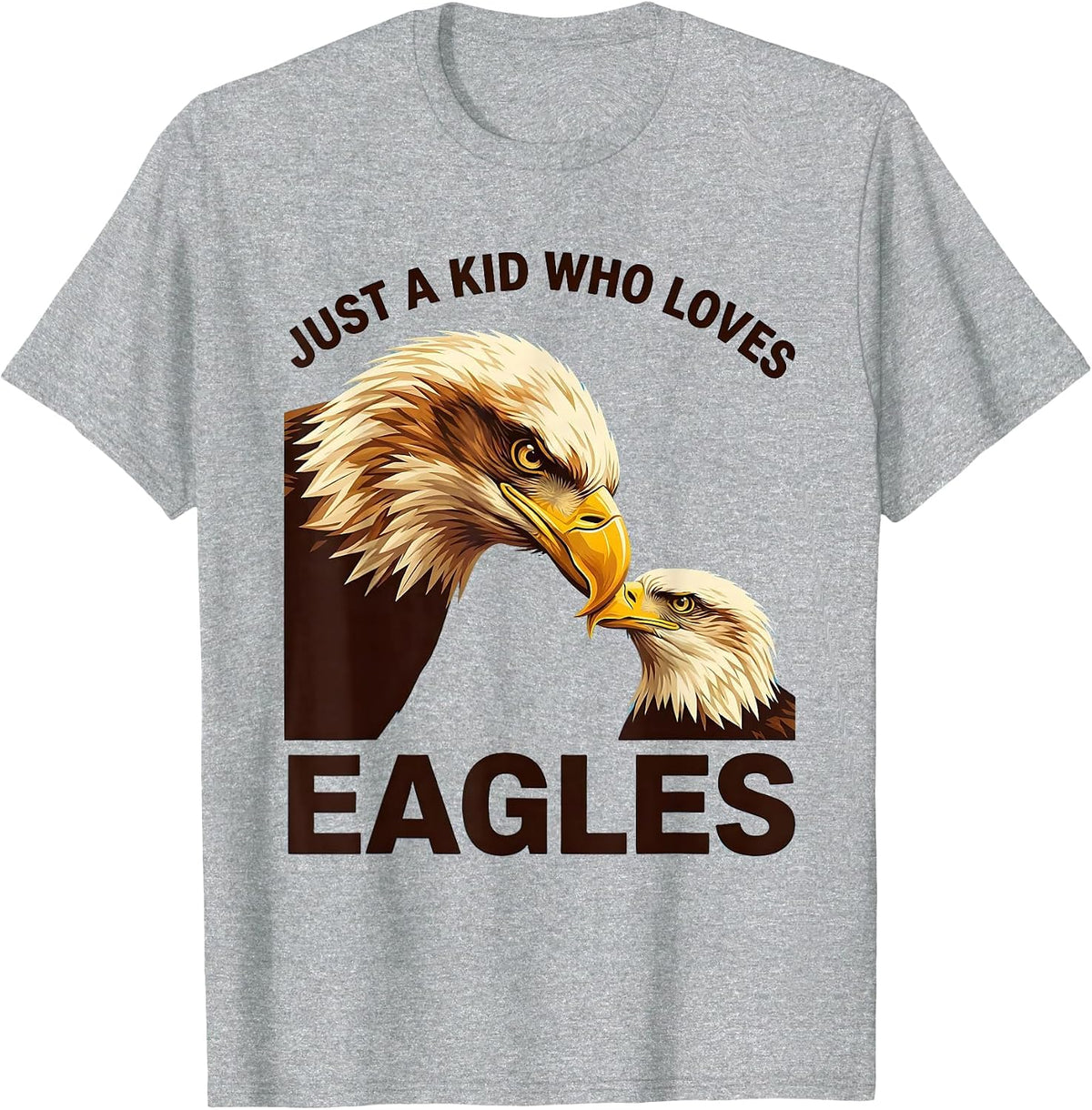 Men's Just A Kid Who Loves Eagles Eagle Fan Family Mascot Pride T-Shirt - Heather Grey