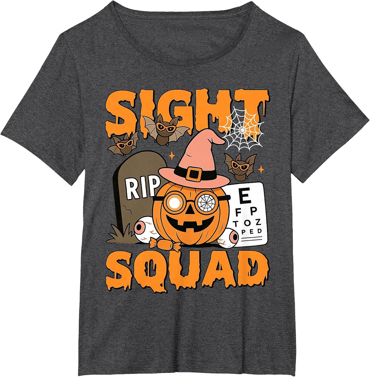 Halloween Sight Squad Optometry Optician Optometrist Eye Dr T-Shirt - Dark Heather Grey