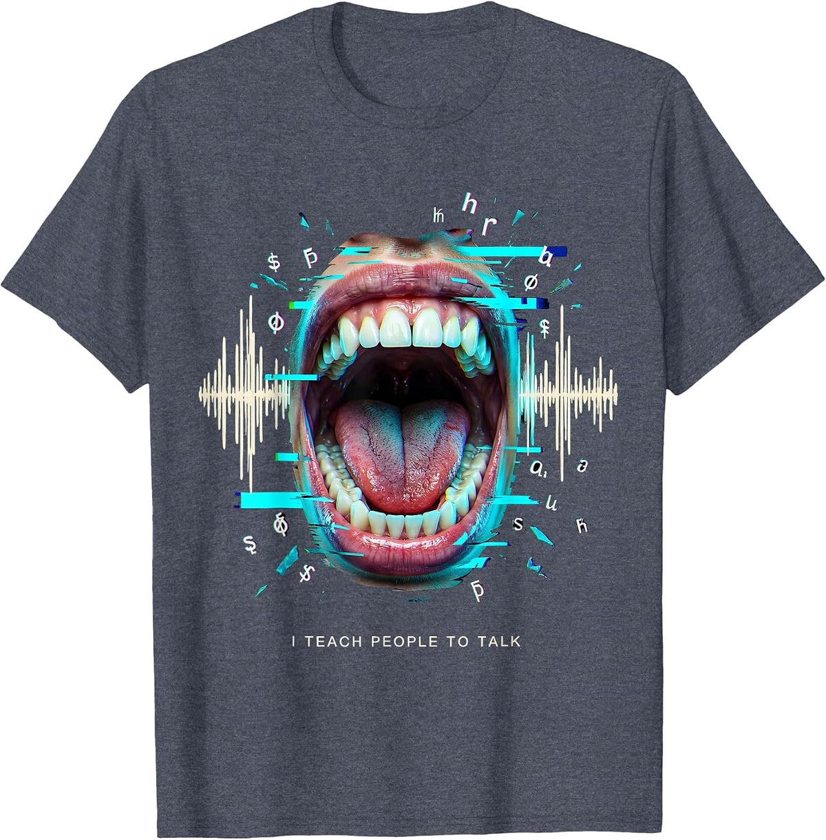 Men's I Teach People To Talk SLP Speech Therapist Design T-Shirt - Heather Blue