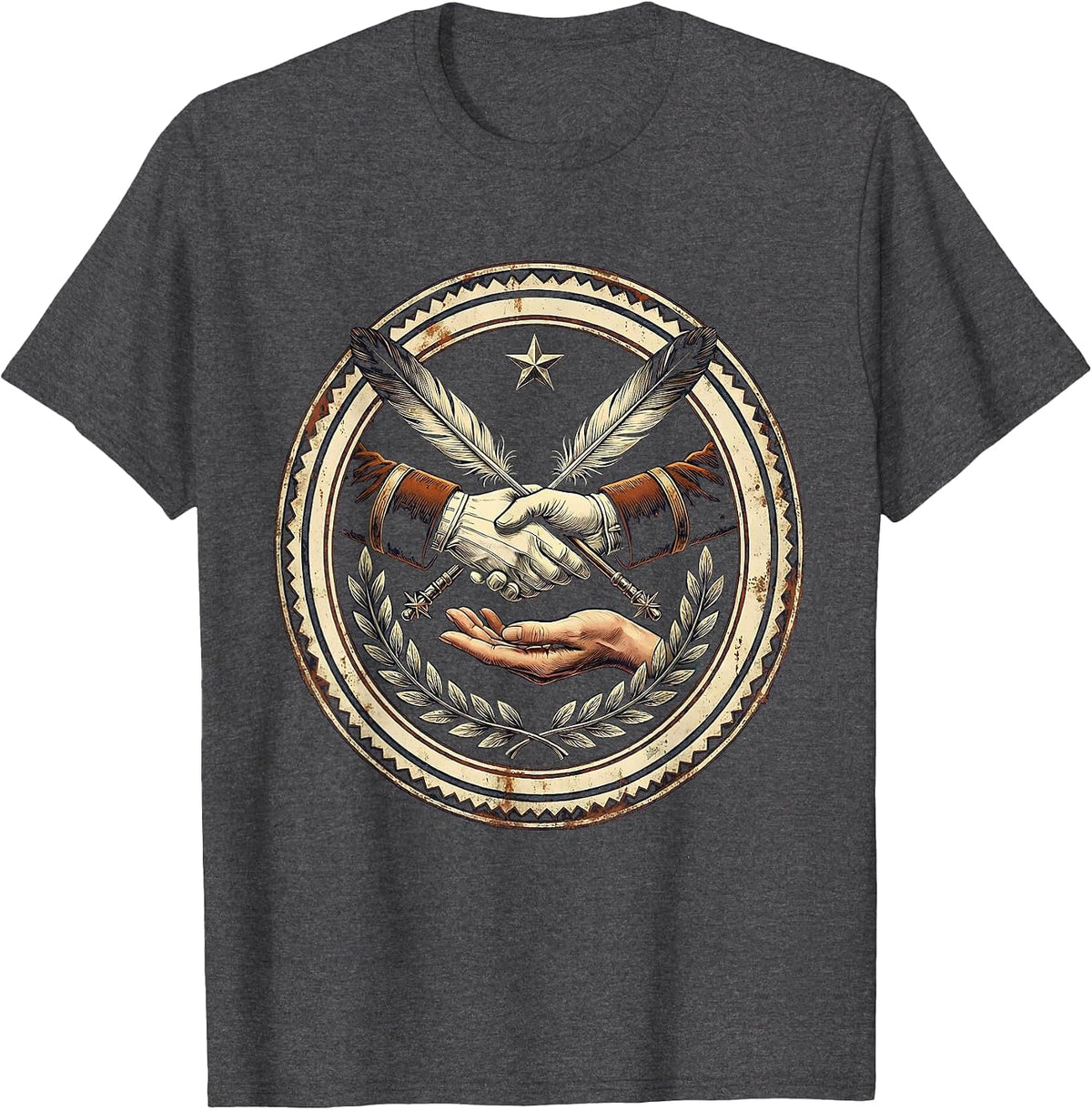 Band Mom Drum Major Baton Graphic Tee T-Shirt - Dark Heather Grey