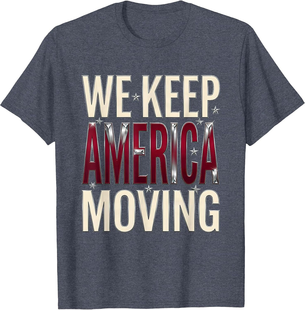 We Keep America Moving Labor Day Mechanic Design T-Shirt - Heather Blue