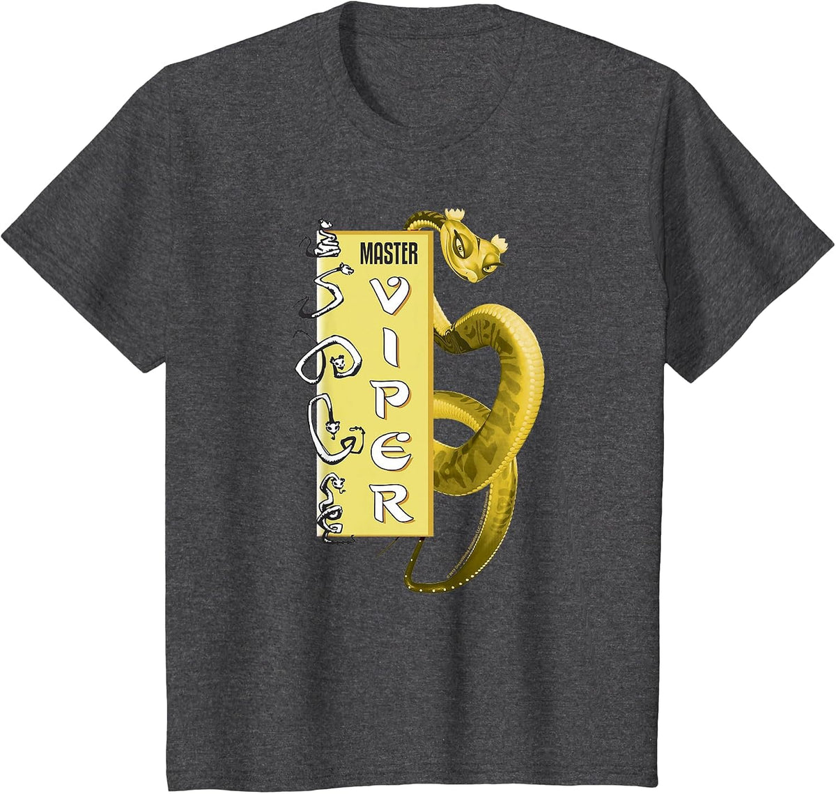 Kung Fu Panda Master Viper Action Pose Banner T-Shirt - Dark Heather Grey