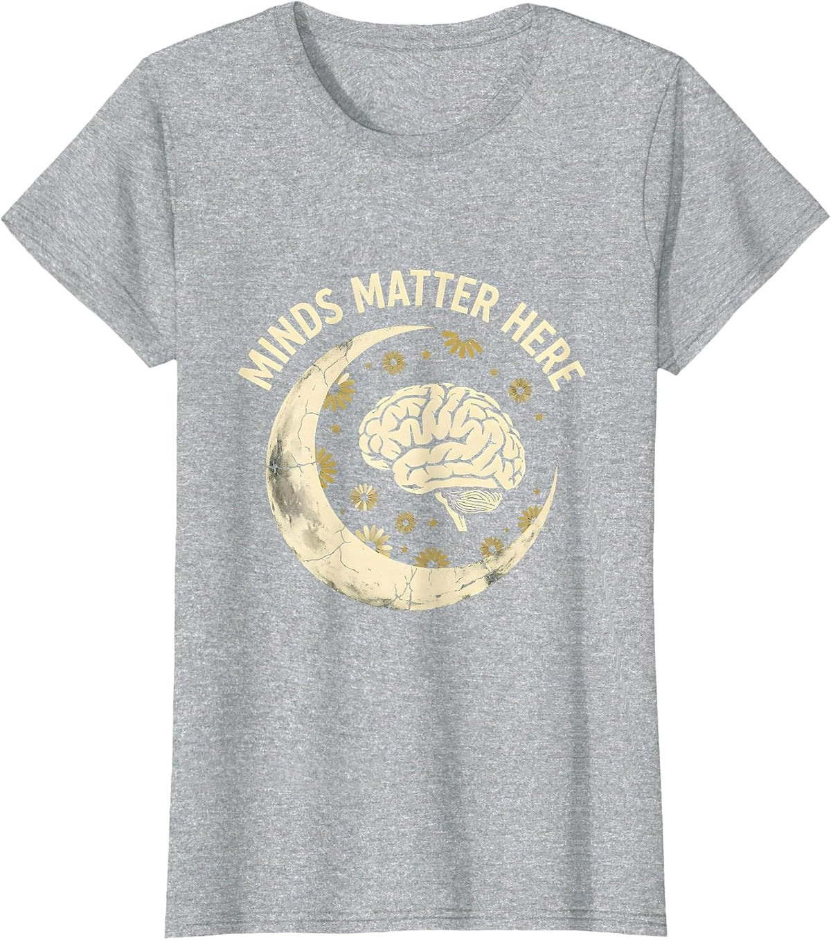 Minds Matter Here School Psychologist Design T-Shirt - Heather Grey