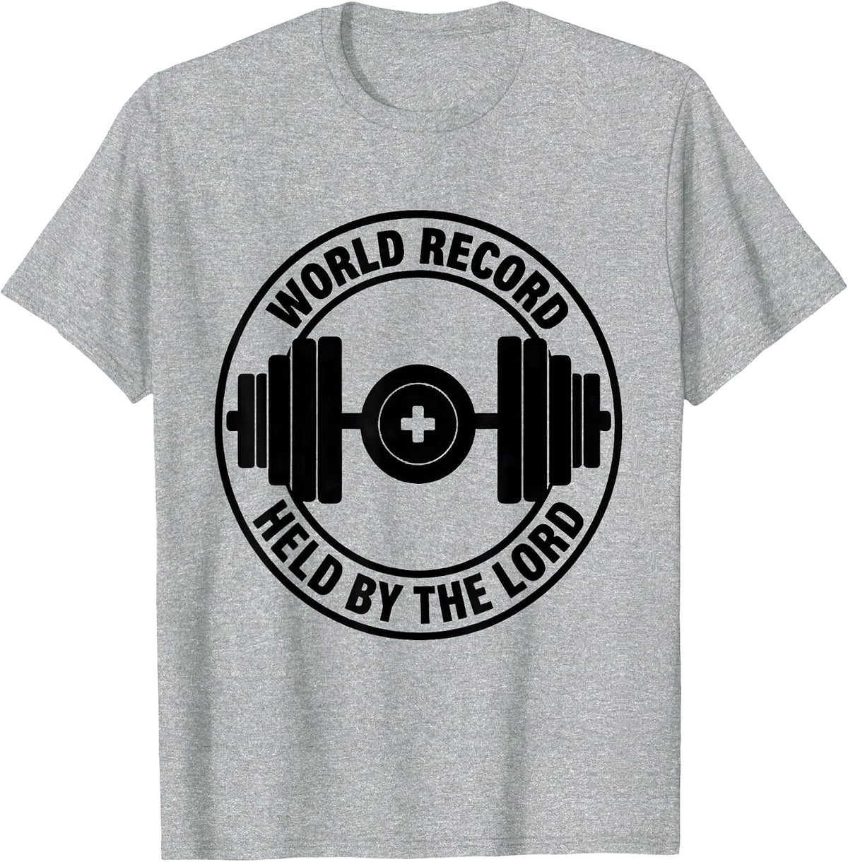 Men's World Record: Held By The Lord Christian Men Gym Faith Iron T-Shirt - Heather Grey