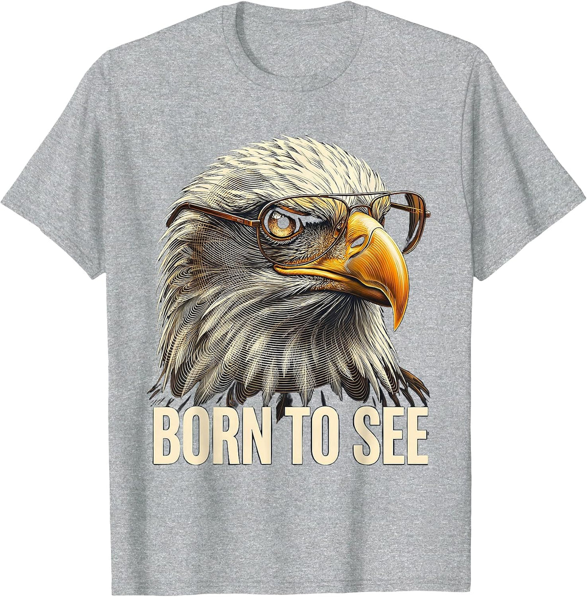 Men's Born To See Eagle Pride Kids Wildlife Lover T-Shirt - Heather Grey