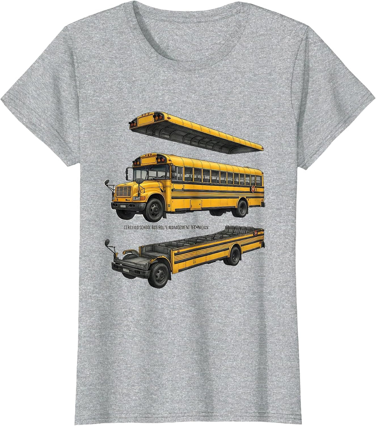 Certified School Bus Route Management Technician Funny T-Shirt - Heather Grey