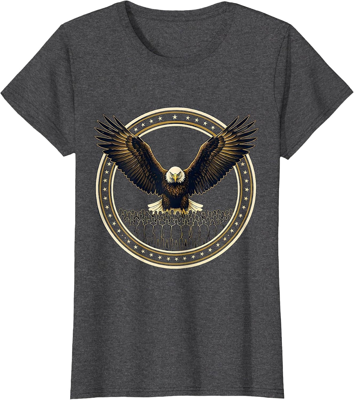 Women's We The People Bald Eagle Silhouette Graphic T-Shirt - Dark Heather Grey