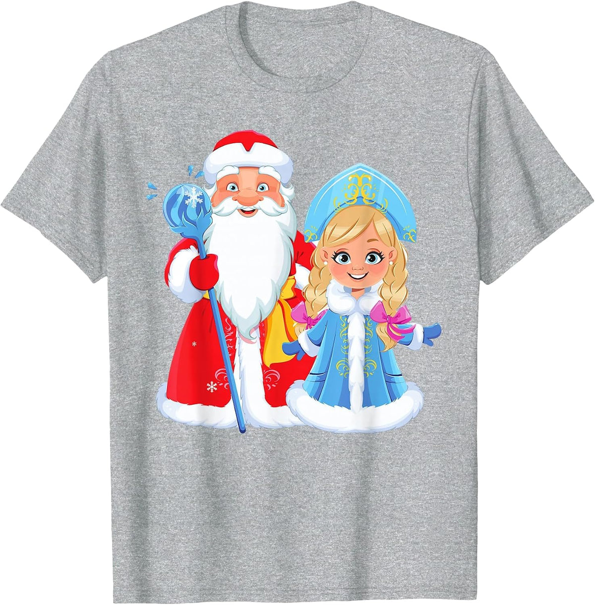 Ded Moroz Snegurochka Russia Santa Claus Russian T-Shirt - Heather Grey