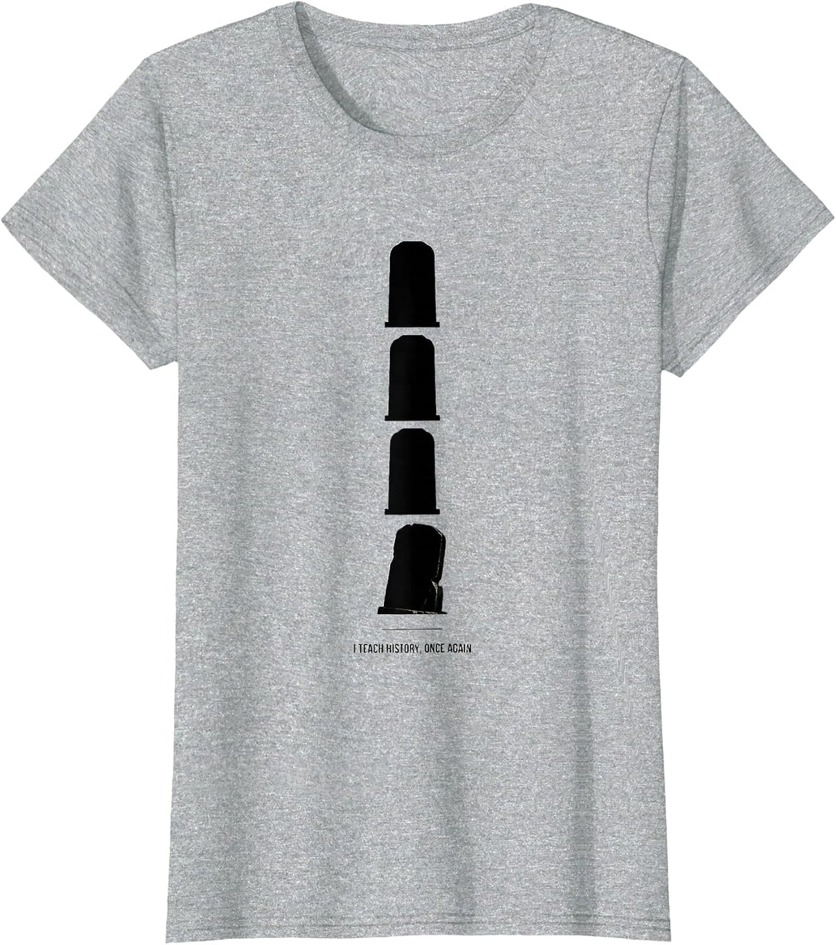 I Teach History, Once Again Funny History Teacher Gift T-Shirt - Heather Grey