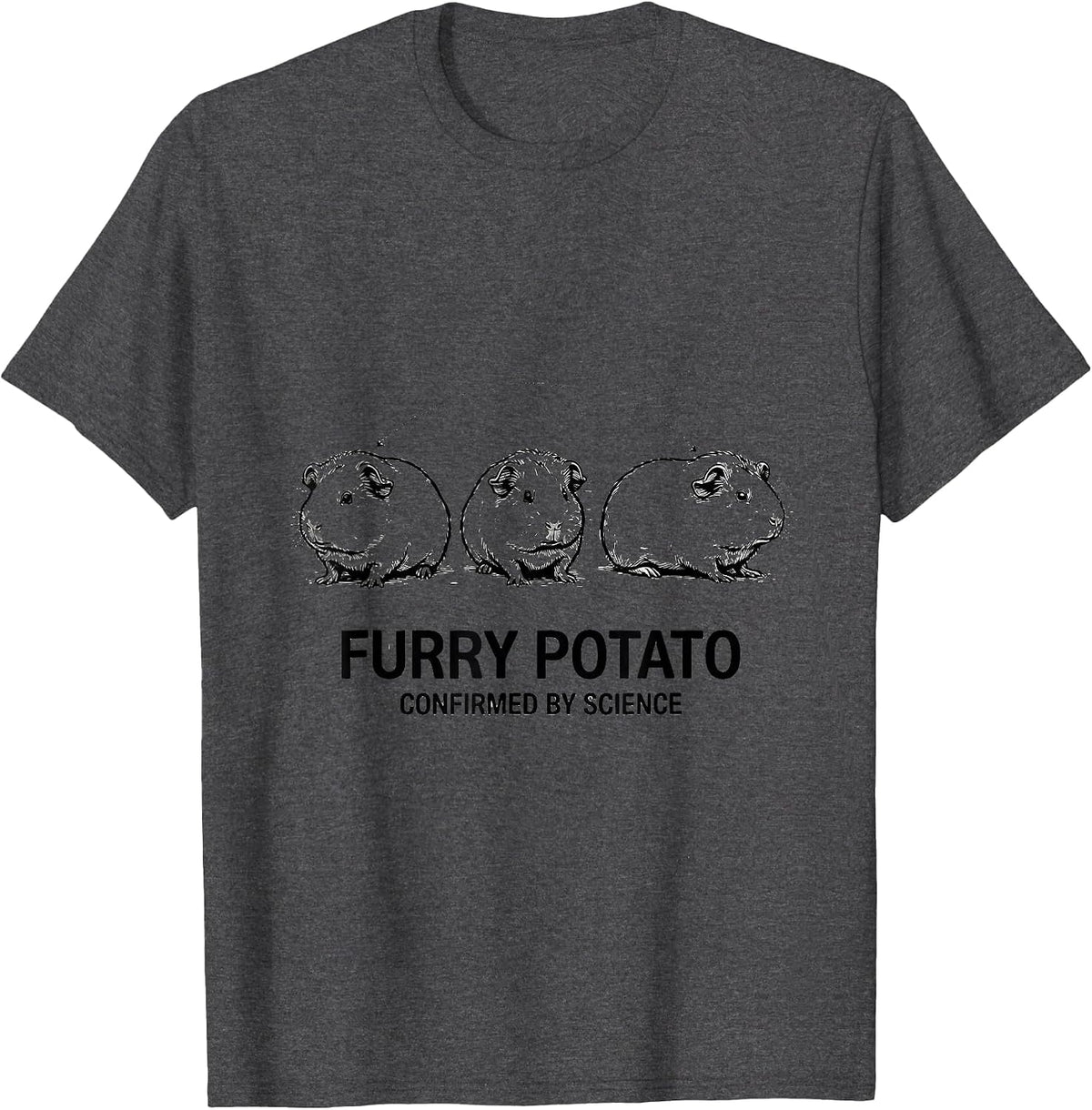 Furry Potato Confirmed By Science Funny Guinea Pig Lover T-Shirt - Dark Heather Grey