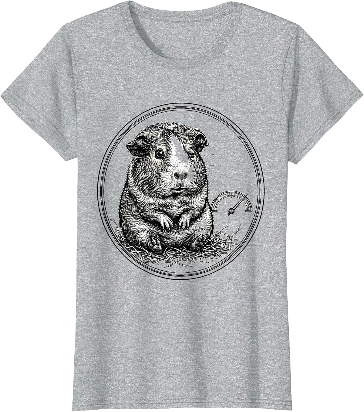 Guinea Pig Exhausted Badge Sarcastic Meme Humor T-Shirt - Heather Grey