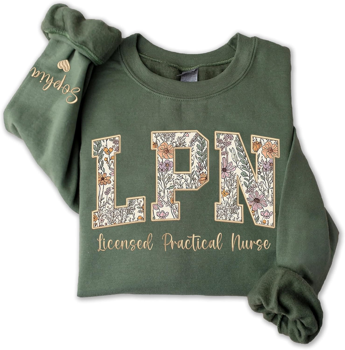 Personalized Embroidery Applique Nurse Sweatshirt for Women, Registered Nurse Sweater, Nurses Gifts, Christmas 2025 - Lpn