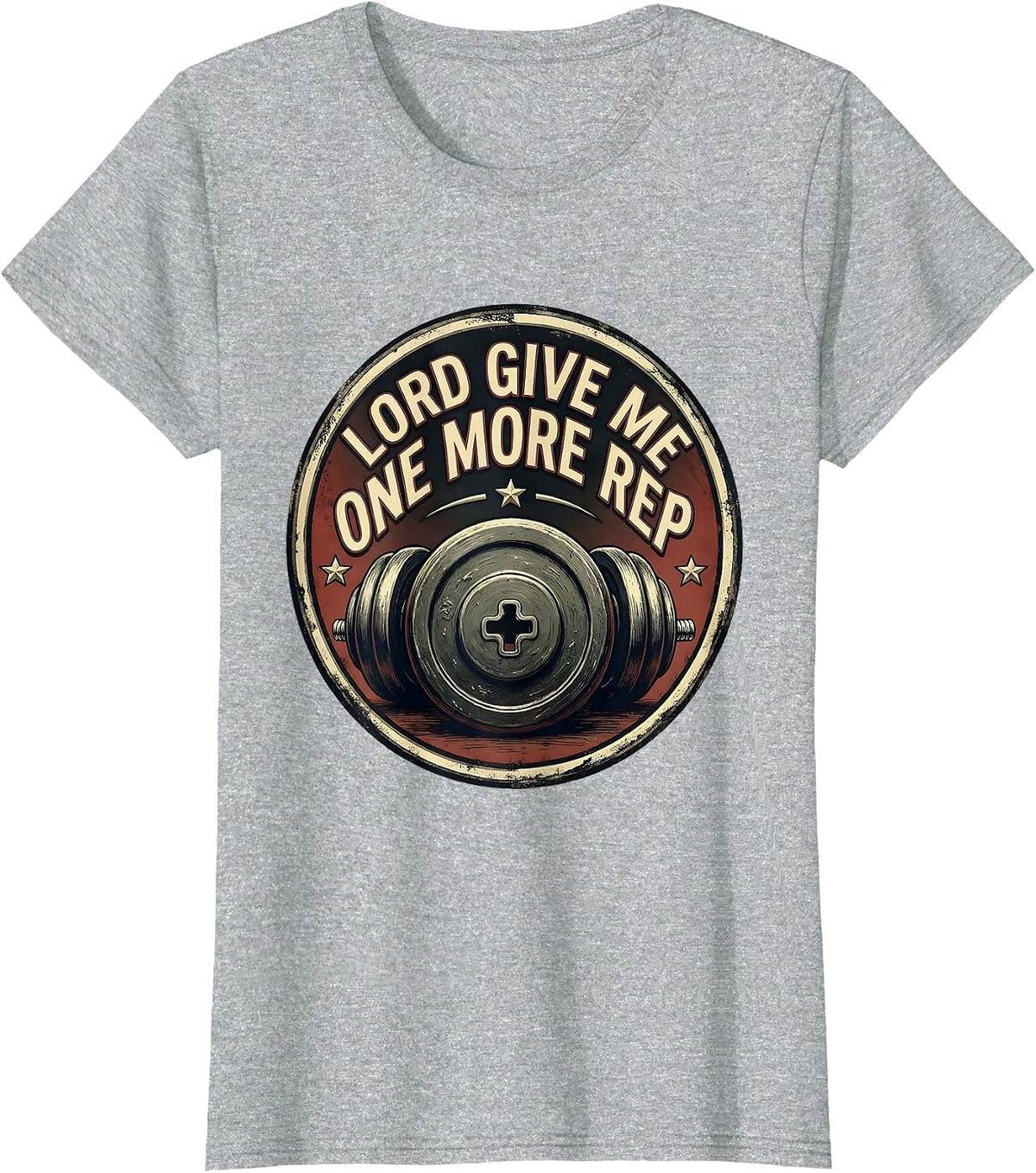 Lord, Give Me One More Rep Vintage Christian Gym T-Shirt - Heather Grey