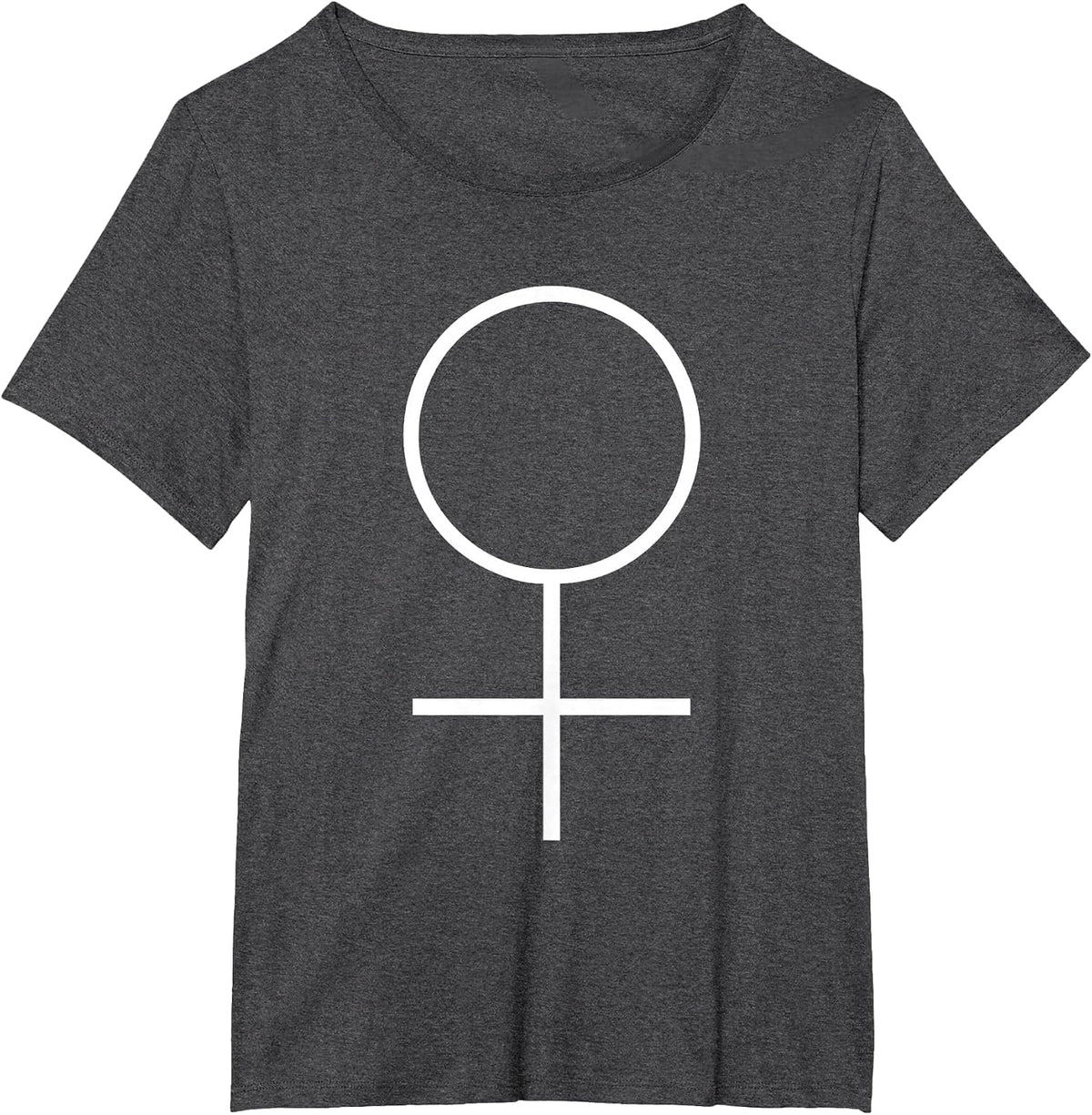 Planet Venus Logo Astrology Symbol White T-Shirt - Dark Heather Grey