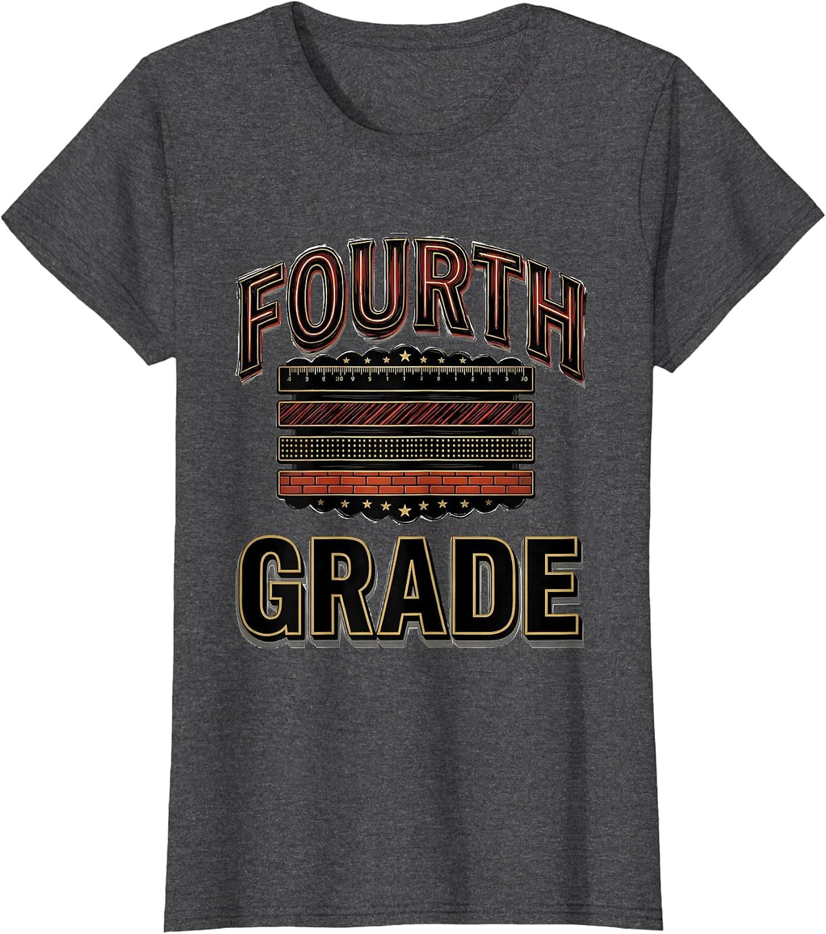 Women's FOURTH GRADE For Boys Girls Back To School First Day of T-Shirt - Dark Heather Grey