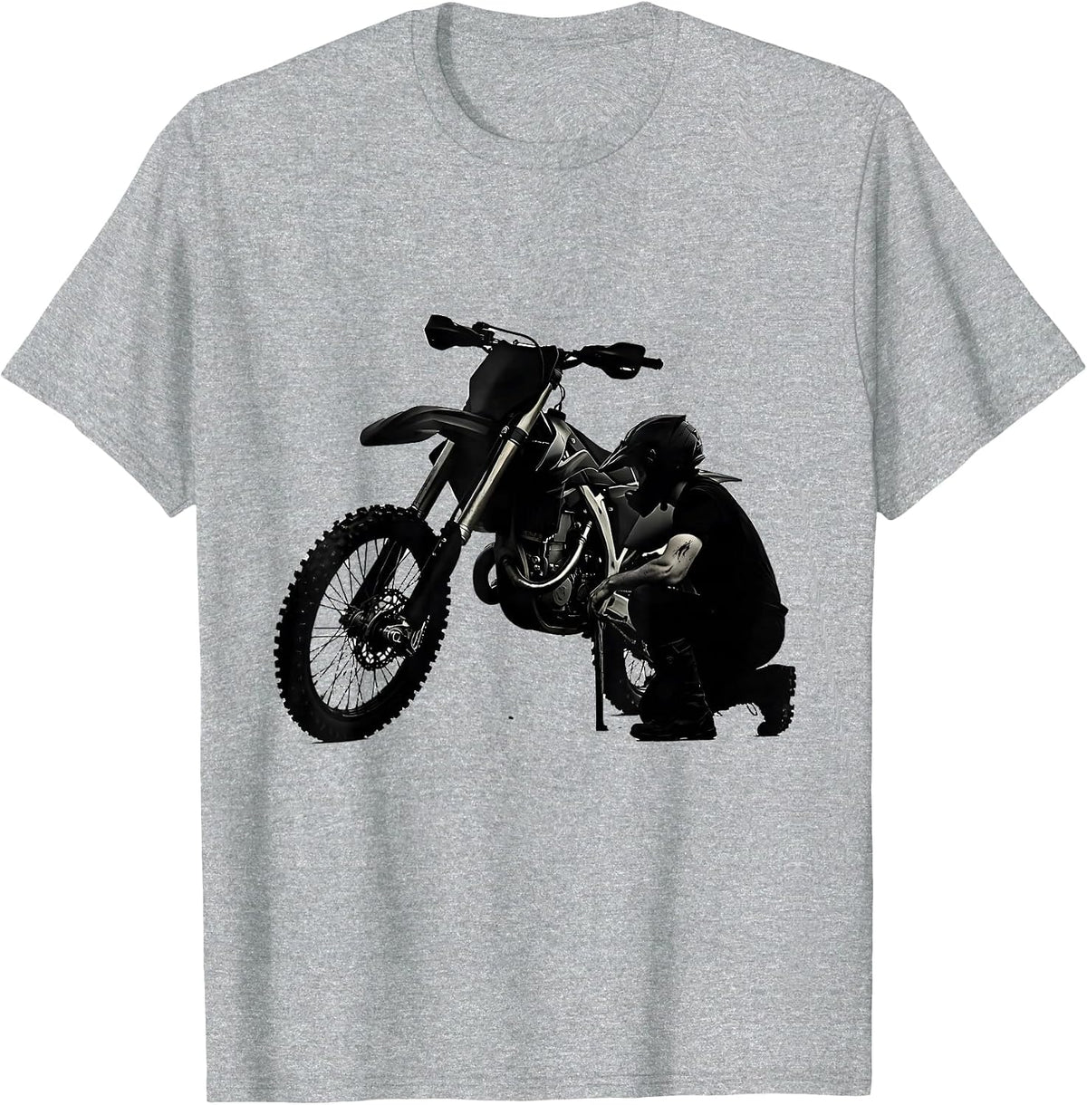 Men's Dirt Bike Crash Funny Motocross Biker Gift T-Shirt - Heather Grey