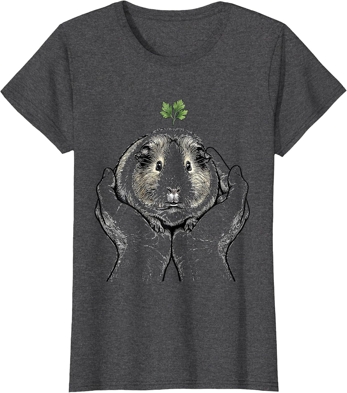 Women's Guinea Pig Hands Cute Pet Lover Gift T-Shirt - Dark Heather Grey