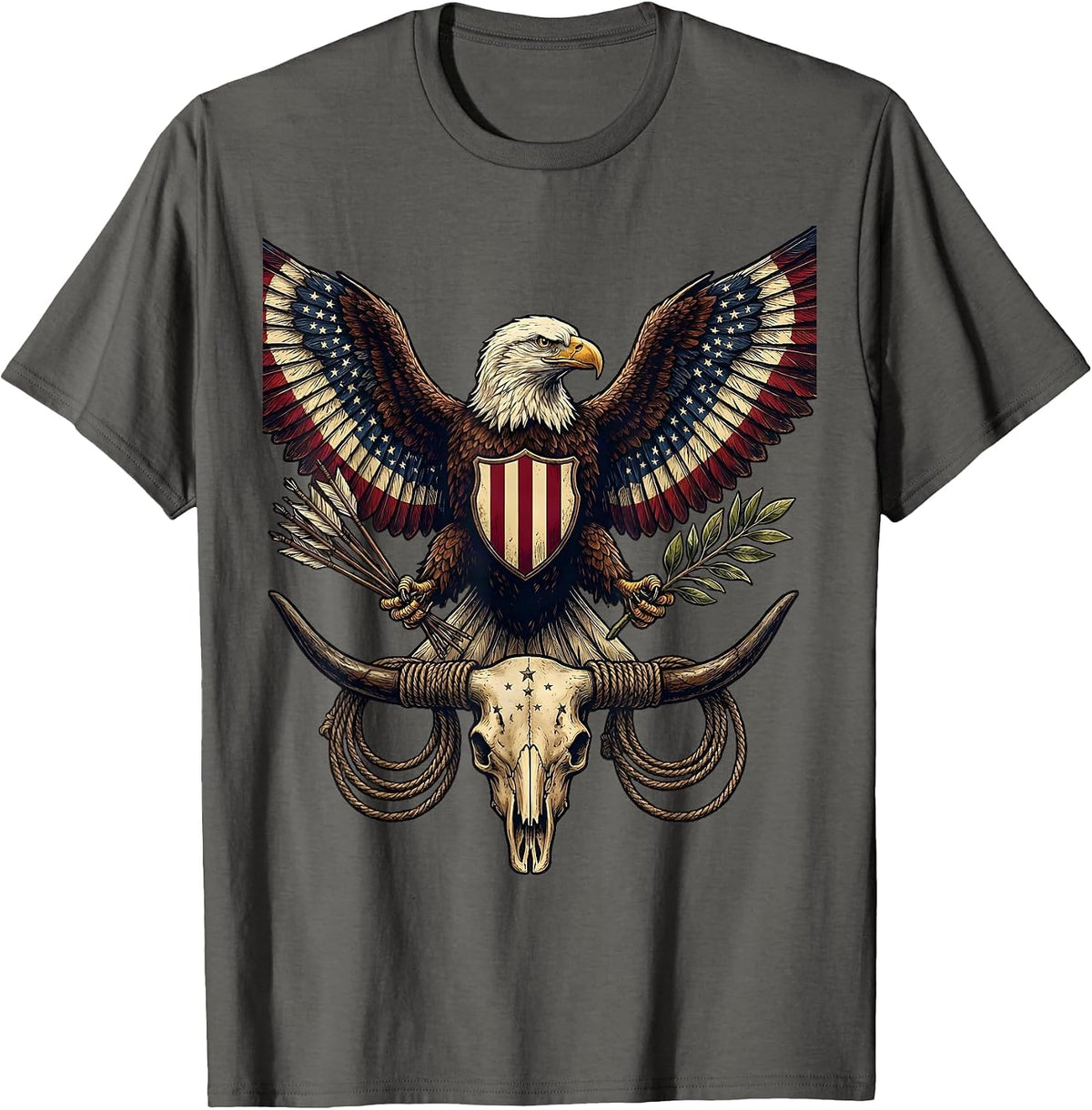 Men's USA 250th Anniversary Eagle Patriotic Graphic T-Shirt - Asphalt Grey