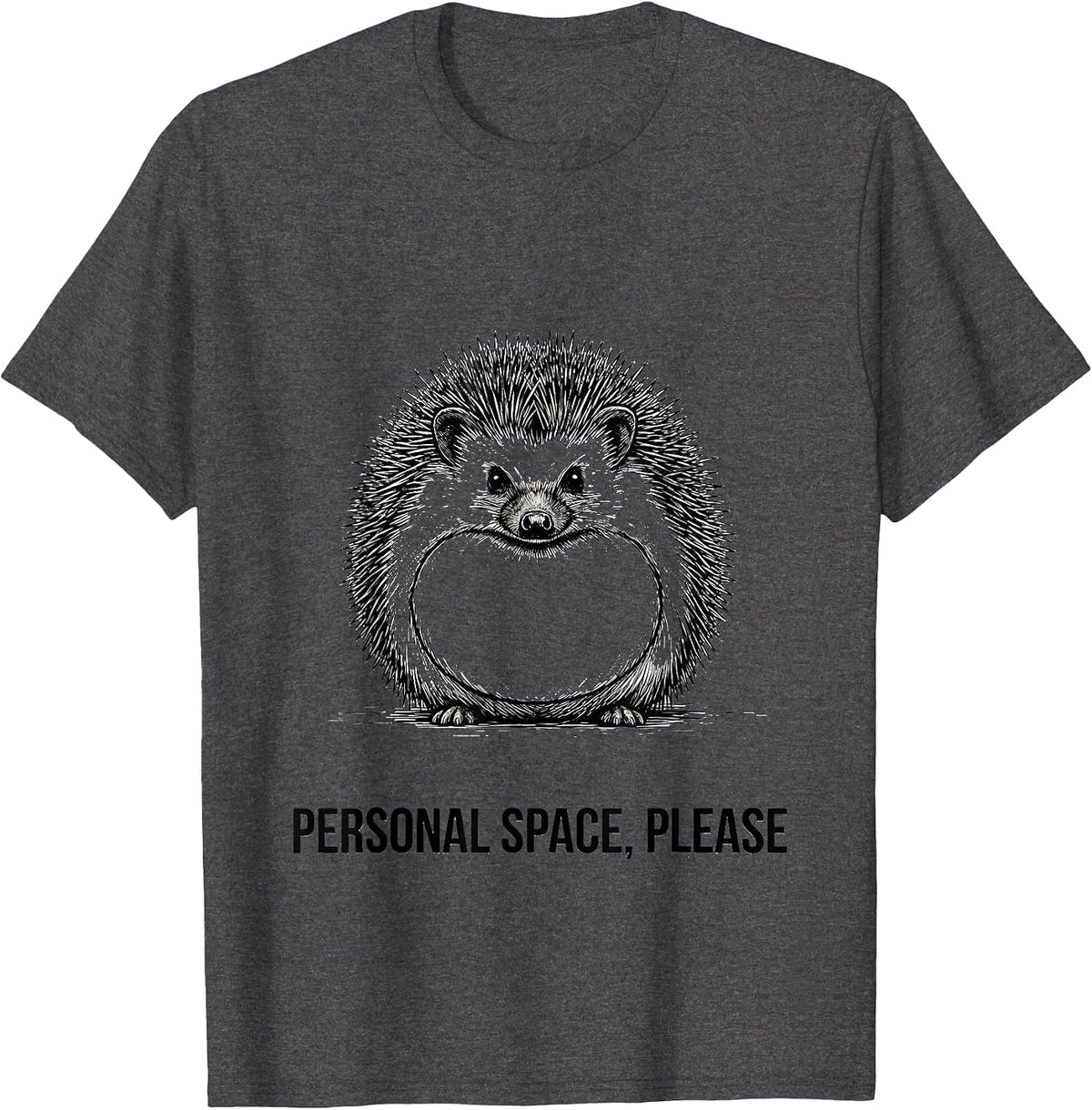 Men's Personal Space Please Funny Hedgehog Lover Gift for Kids T-Shirt - Dark Heather Grey