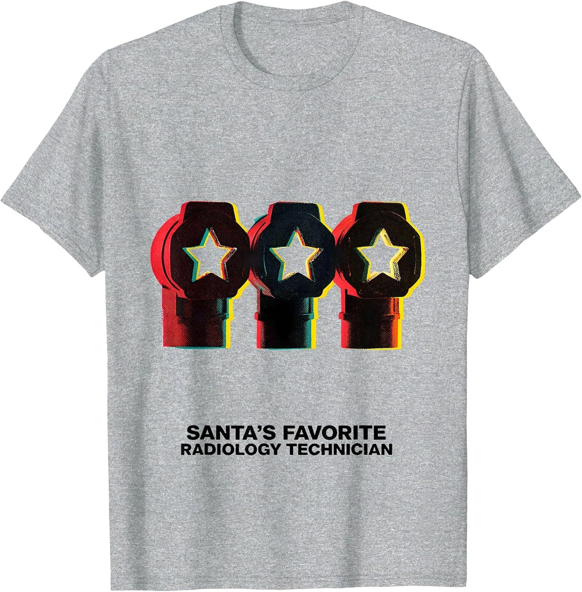 Men's Santa's Favorite Radiology Technician Funny Medical Tech T-Shirt - Heather Grey