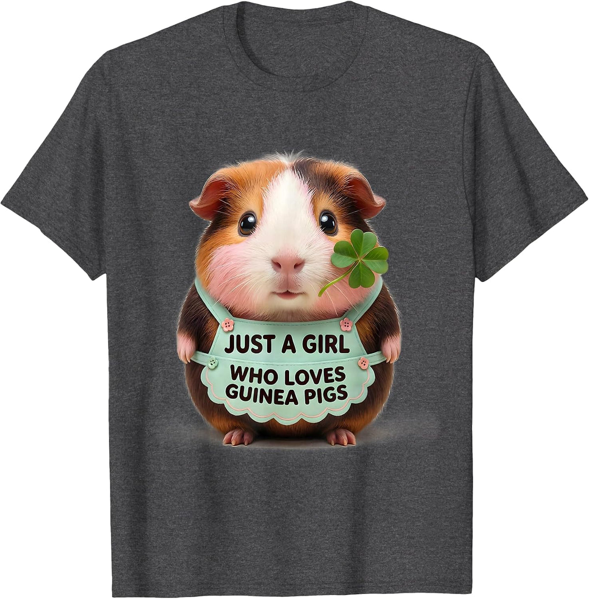 Just A Girl Who Loves Guinea Pigs Cute Kawaii Pet Lover Gift T-Shirt - Dark Heather Grey