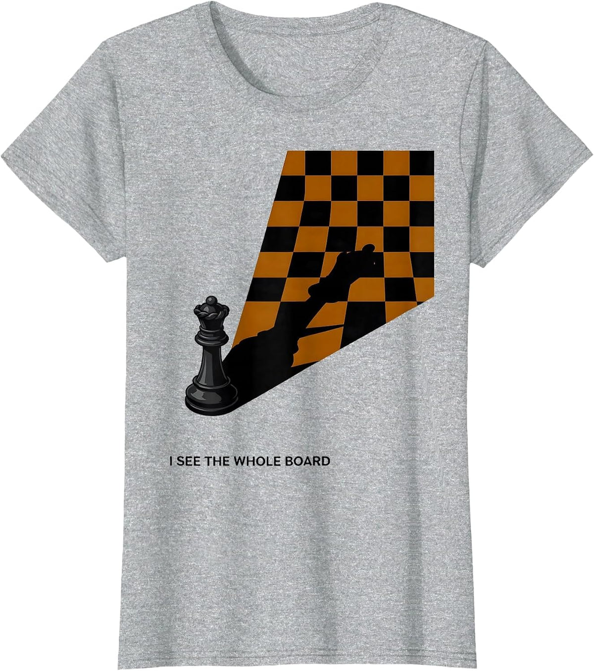 I See The Whole Board Editorial Conceptual Chess Queen Pride T-Shirt - Heather Grey