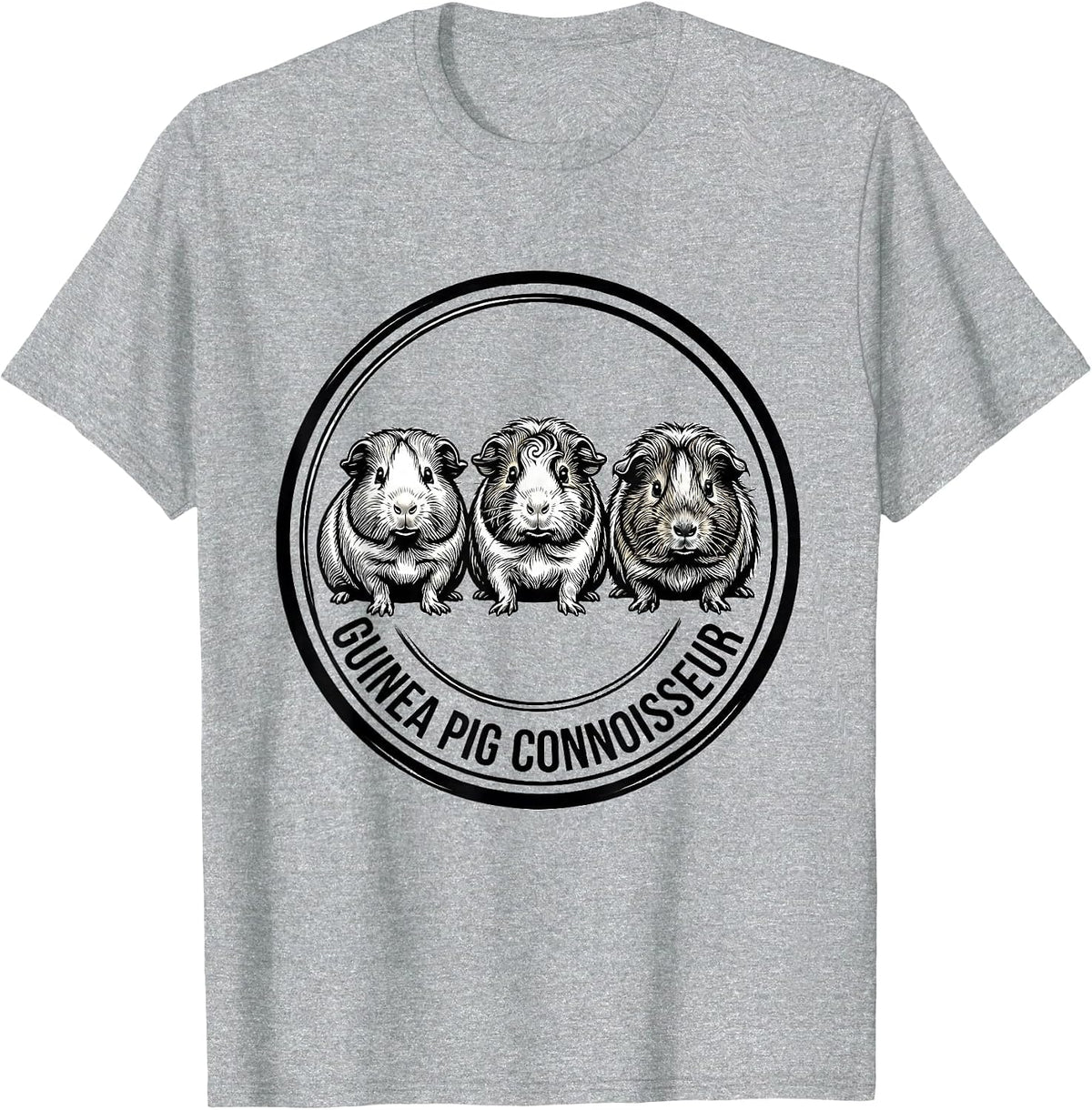 Men's Guinea Pig Connoisseur Funny Cavy Lover Pet Owner T-Shirt - Heather Grey